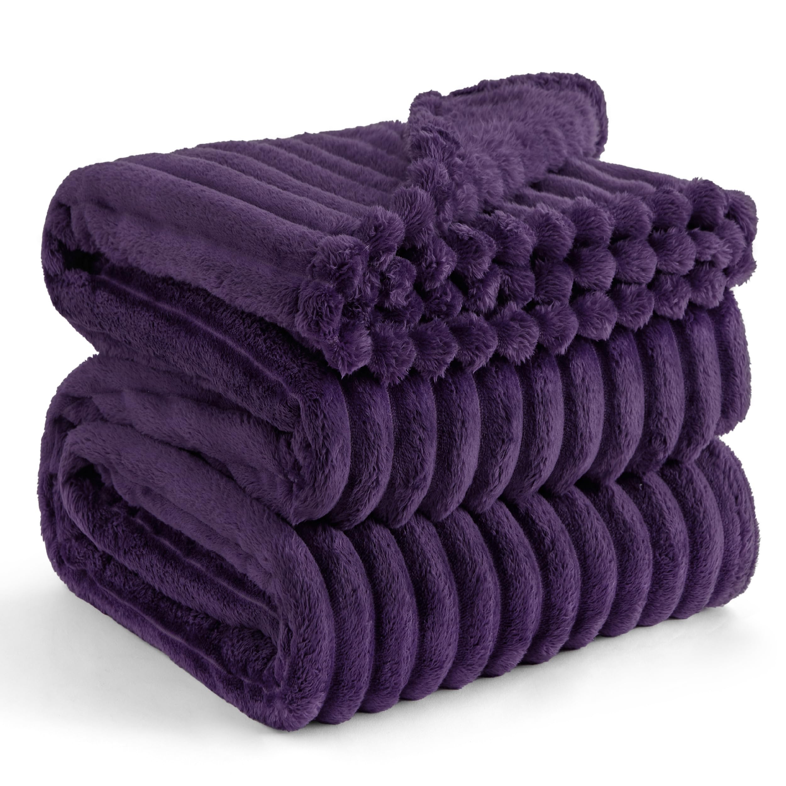Bedsure GentleSoft Purple Fleece Blanket for Couch - Super Soft Cozy King Blankets for Women, Cute Small Blanket for Girls, 108x90 Inches