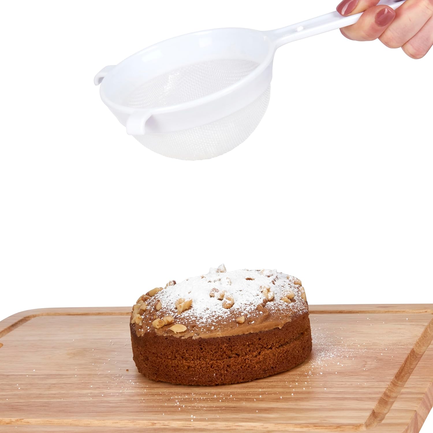 KitchenCraft Round Nylon-Mesh Small Plastic Sieve, 12 cm (4.5")