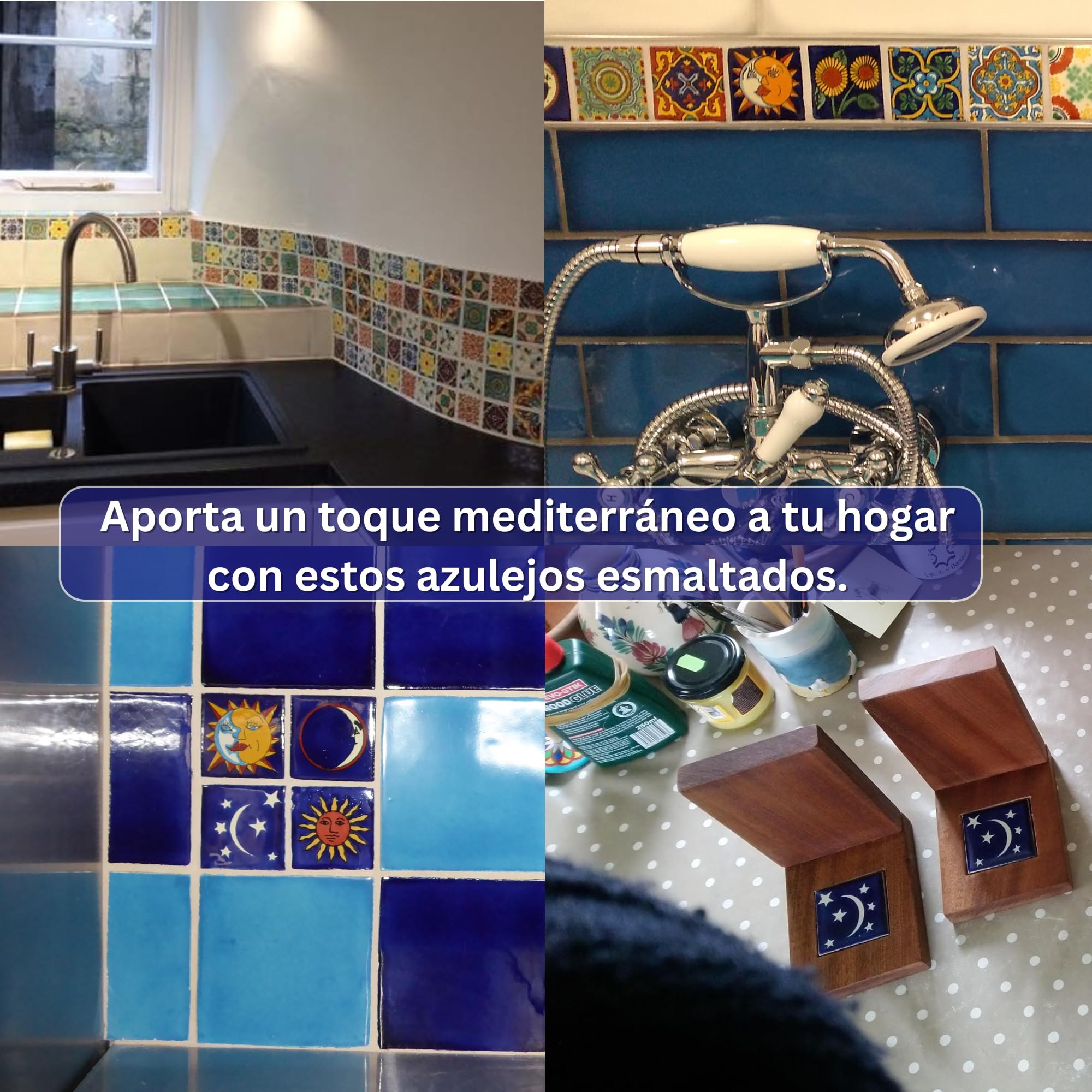 Tumia LAC Azulejos Mexicanos Artesanales de Talavera de 5cm