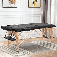 Vista 6 de BestMassage Cama de masaje portátil de 23 pulgadas de ancho, altura ajustable, 2 plegables con bolsa no tejida para spa, masaje de pies, cuidado