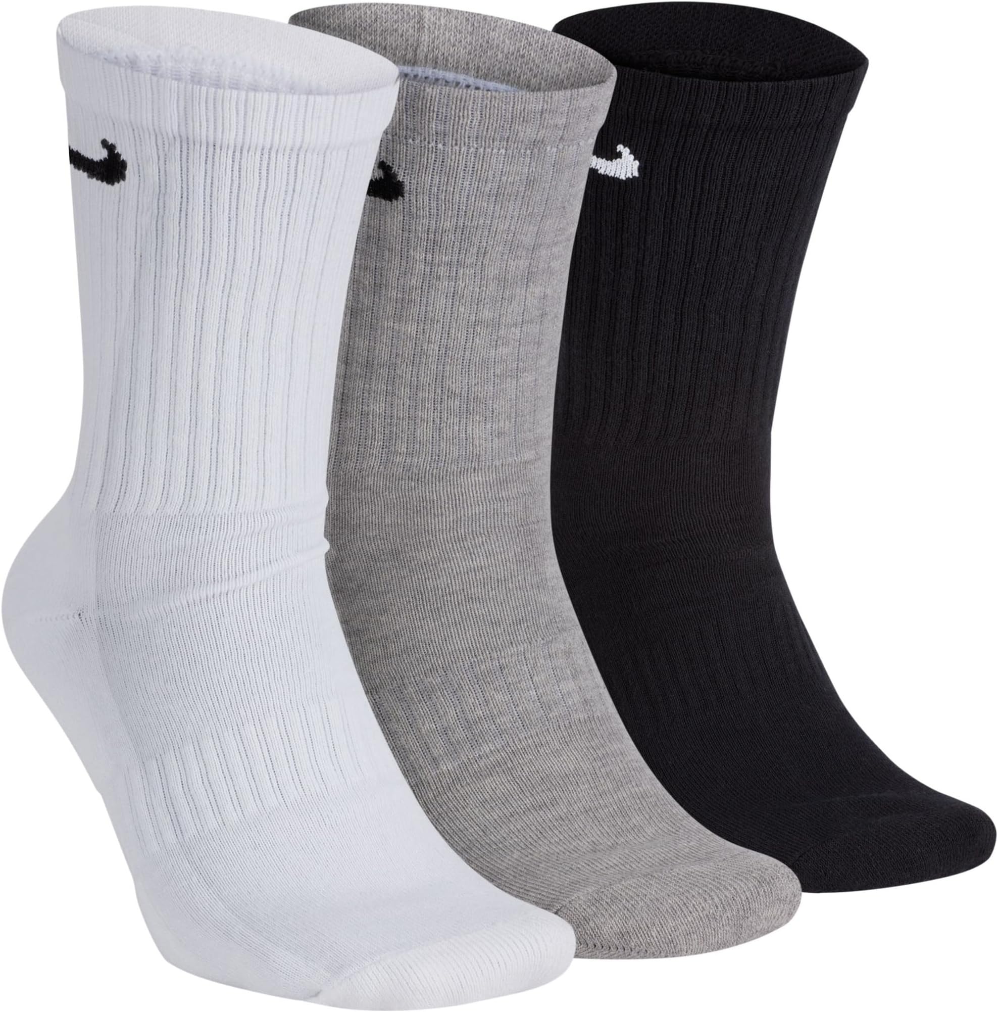 Mens Womens Unisex Everyday Crew Length Socks Lightweight Multicolor Training Sock 3 Pairs(M,L)