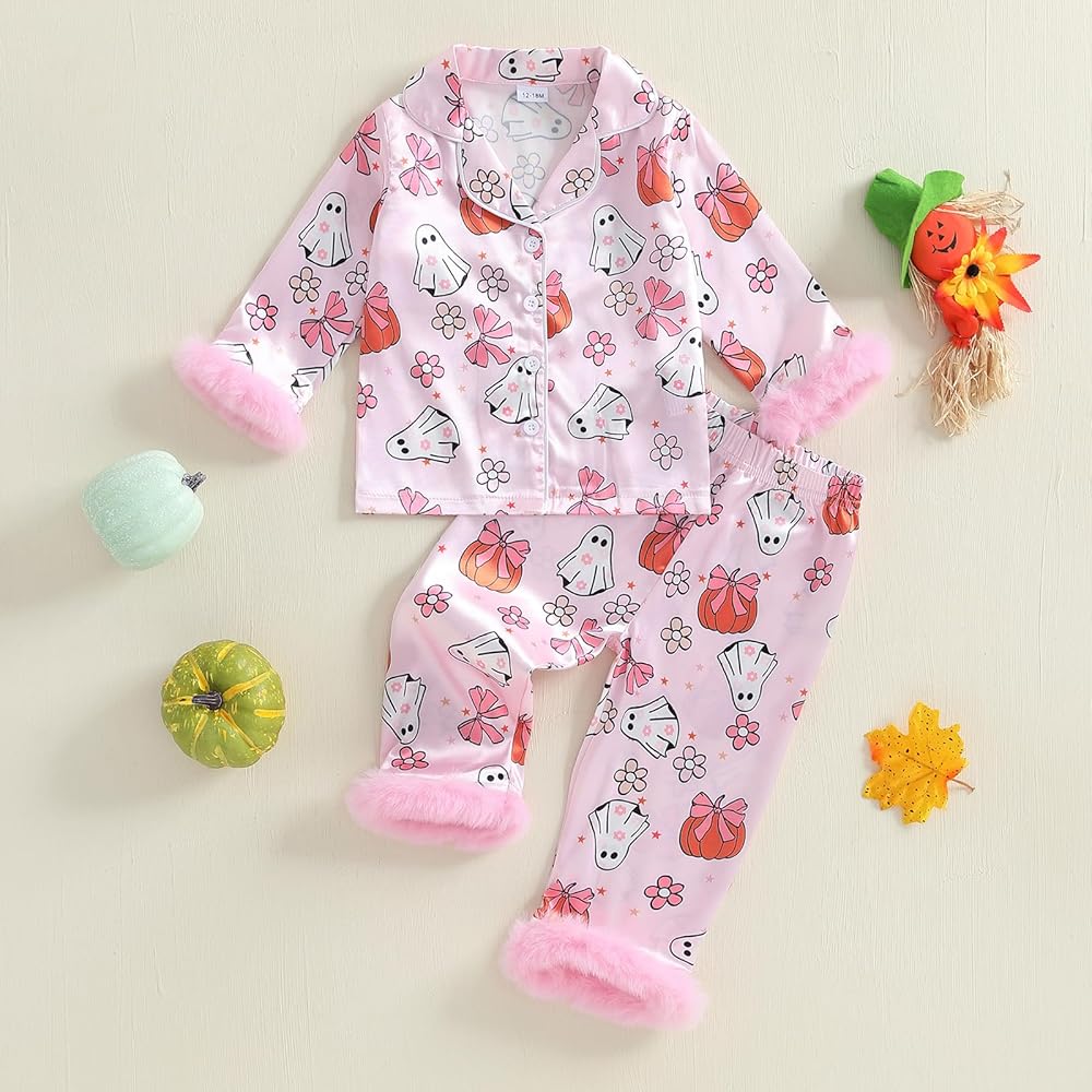 Xeadoffubio 2Pcs Toddler Baby Kids Unisex Halloween Pajamas Set