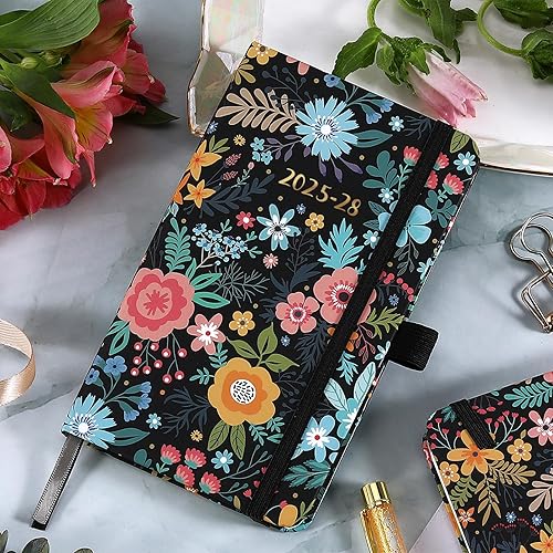 Miniatura 5 de Agenda de bolsillo 2026-2028, calendario mensual de bolsillo con soporte para bolígrafo, enero 2026 a diciembre 2028, bolsillos interiores y 63