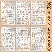 Vista 1 de Lewtemi 6 plantillas de metal mixto, plantillas de madera para diario, plantillas de quemado para tallar madera, dibujo, grabado, álbumes