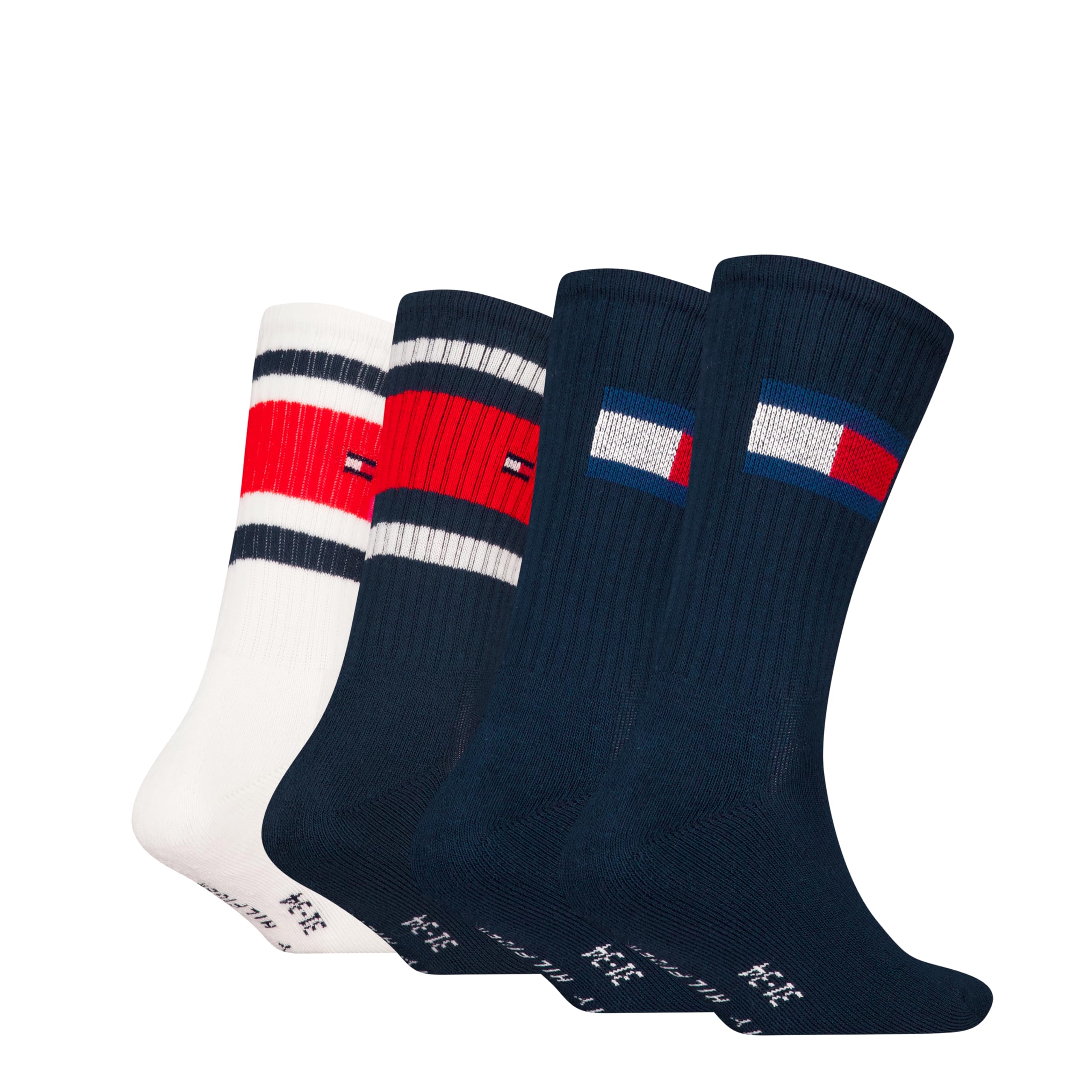Tommy Hilfiger Flag & Sport Stripe Classic Sock Mixte enfant (lot de 4)