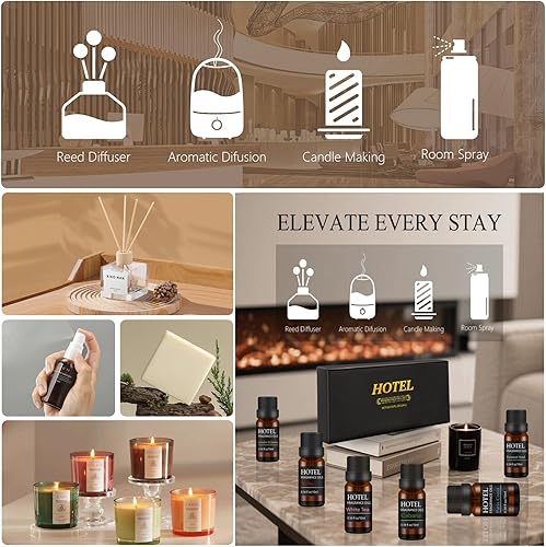 Miniatura 4 de Colección de hotel: set de aceites esenciales de aroma de lujo para difusores inspirado en The My Way, té blanco Westin, aroma de hotel Ritz Carlton