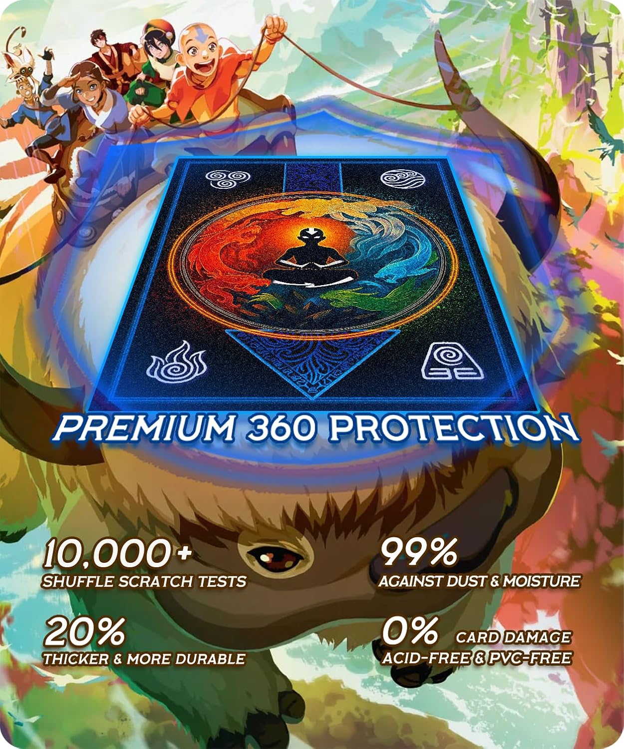 MTG Card Sleeves 100 Pcs (The Last Airbender) Art Sleeves Deck Protector, HD Clear Front & Matte Back, Smooth Shuffle Standard Size Card Sleeves for TCG MTG Cards - Master Aang