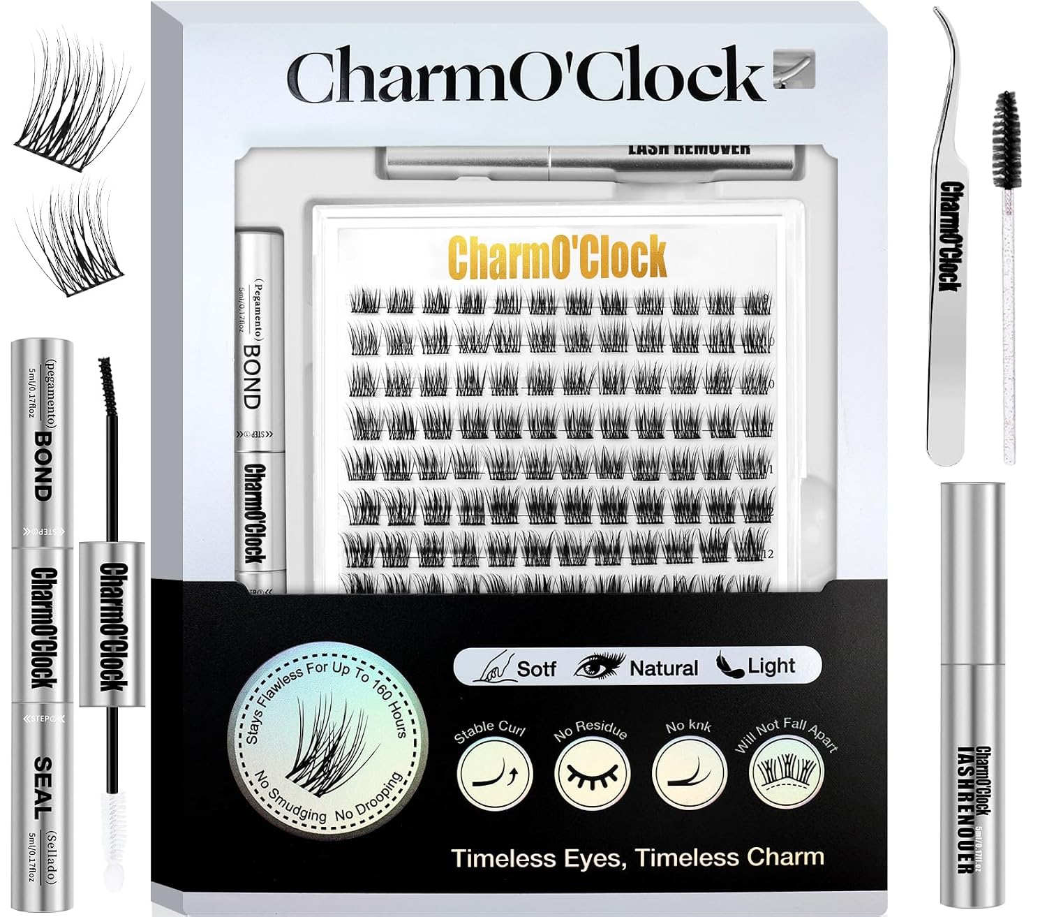 Lash Clusters Kit - 168pcs Natural Eyelash Clusters