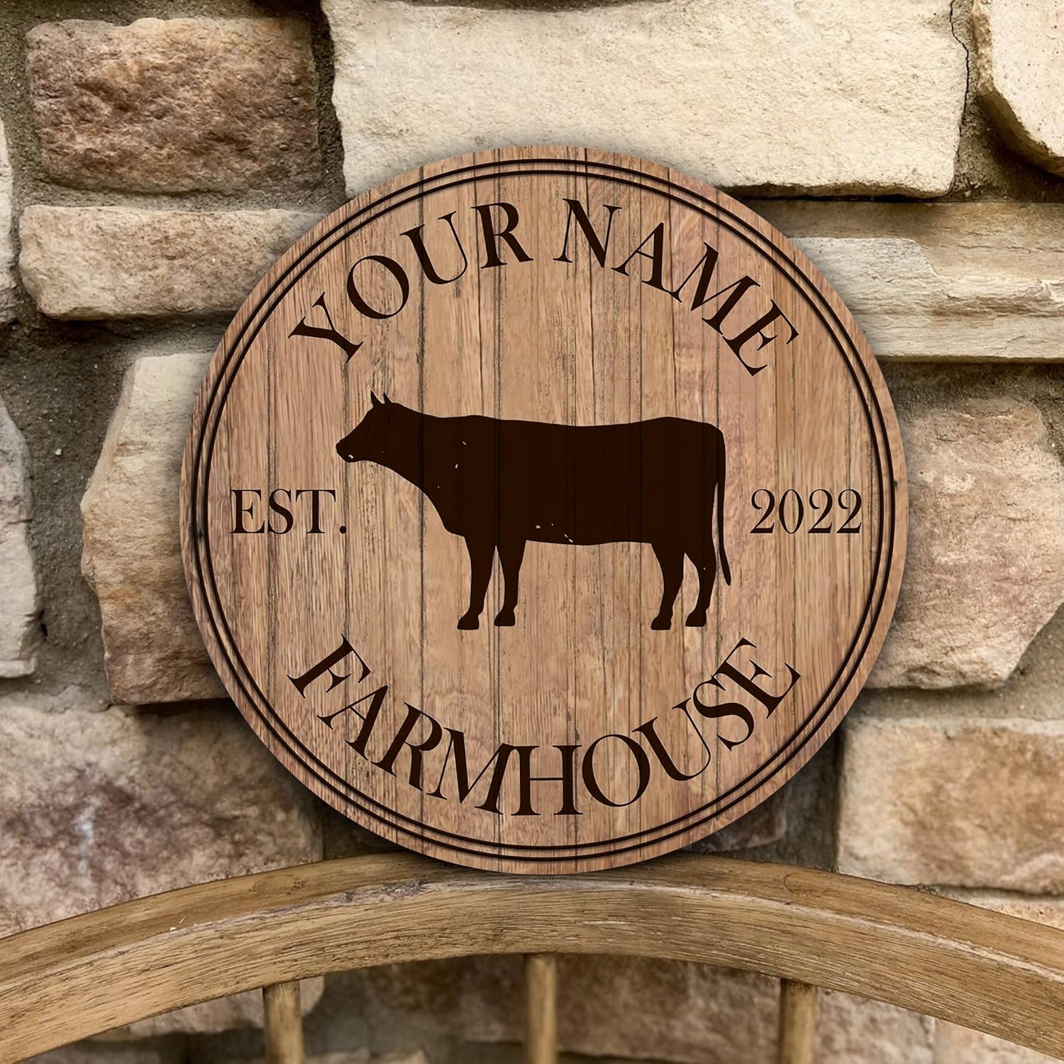 Artsy Woodsy Custom Vintage Farmhouse Homestead Wood Sign (Not Carved or Neon Sign), Personalized Farm Sign, Rustic Ranch Barn Countryside Cottage Hut Shed Door Sign Wall Plaque Indoor Outdoor (08)