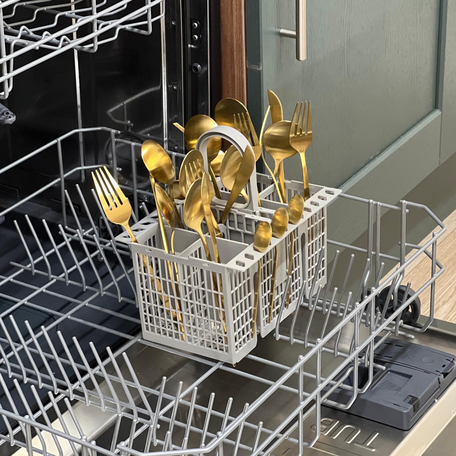 Spares2go Besteckkorb für Geschirrspüler, Universalkorb, kompatibel mit Hotpoint, für Indesit, für Ariston, für Whirlpool, C00257140 (abnehmbarer Griff)