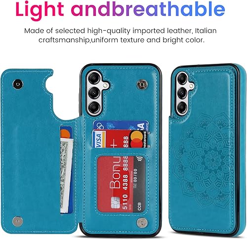 Miniatura 3 de Asuwish Funda de teléfono para Samsung Galaxy A54 5G con protector de pantalla de vidrio templado y cubierta de cartera de cuero con tapa