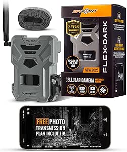 SPYPOINT Flex-Dark Cellular Trail Camera, 40MP Photos, 1080p Video + Sound, No-Glow Game Camera, Hunting Night Vision, Motion Activated,100ft Detection, No WiFi Needed Trail Cam asin的图片