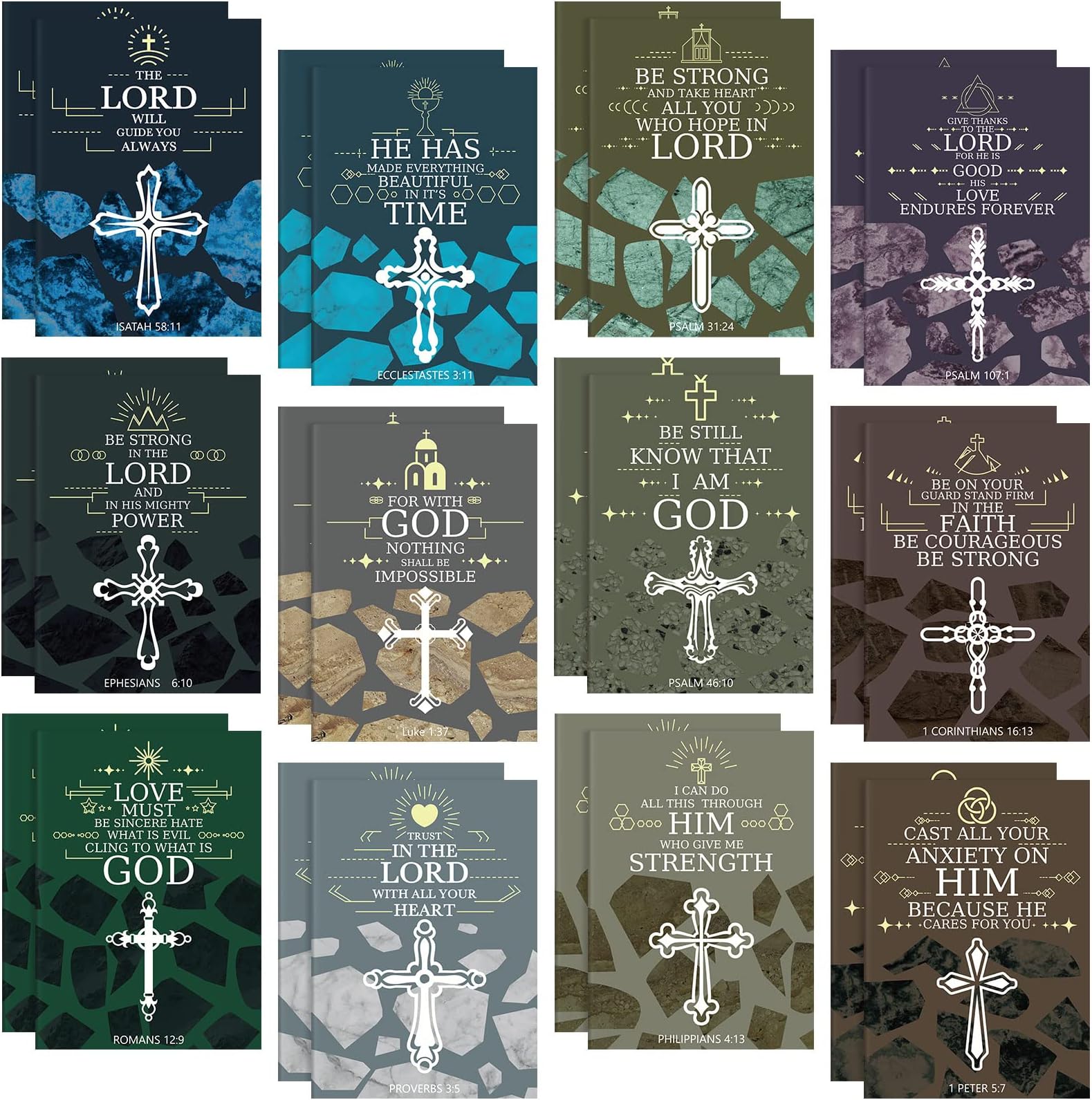 24 Christian Pocket Notepad Faith Prayer Journal for Women