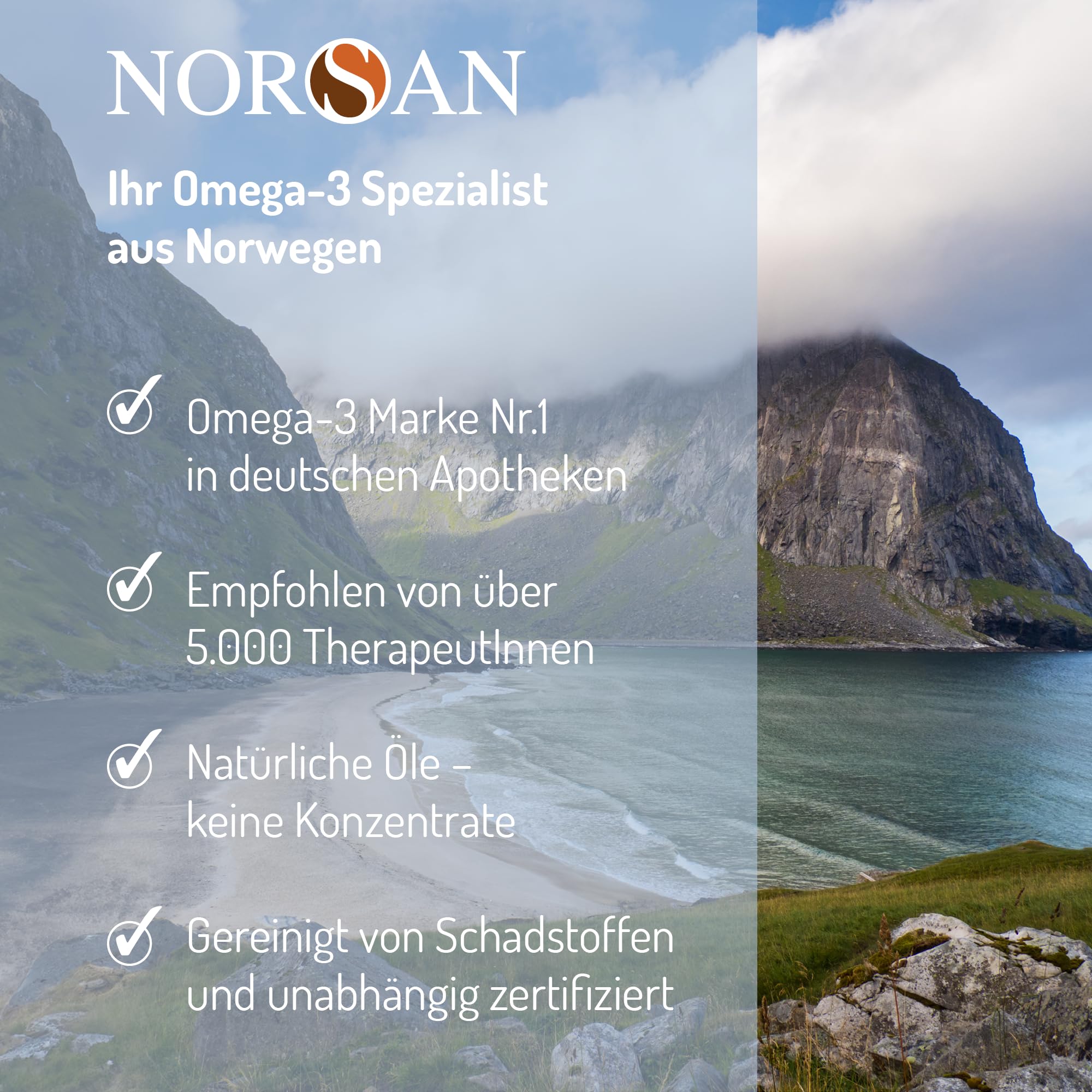 NORSAN Premium Omega-3 Arktis Dorschöl hochdosiert 2x 200 ml - 2.000 mg Omega-3 pro Portion mit Zitronengeschmack - Fischöl mit EPA & DHA - Premium Öl 800 IE Vitamin D3