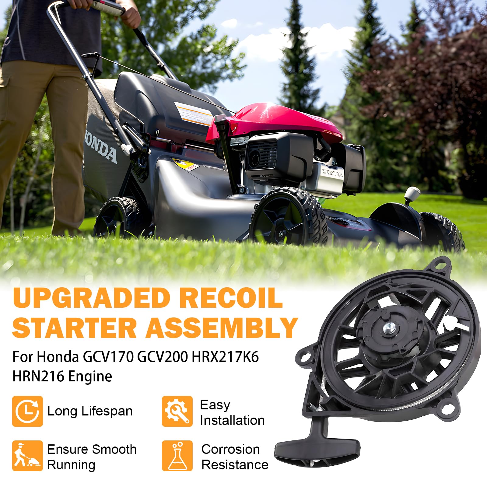 Démarreur à Rappel (cordage) Pour Tondeuse Honda GCV170/GCV200 HRX217K6 HRN216 - Marque Sodial