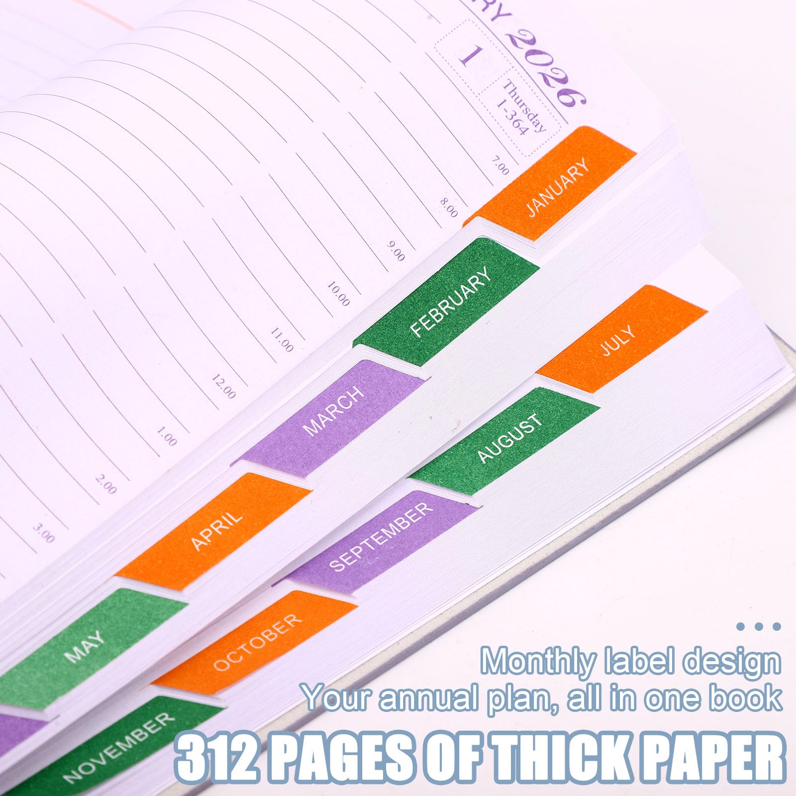 2026 Weekly and Monthly Planner, Binding Calendar Planner Agenda 2026 Diary A5 Week to View January to December with 12 Monthly Tabs & 53 Weekly Calendar Pages for School Office - Image 4
