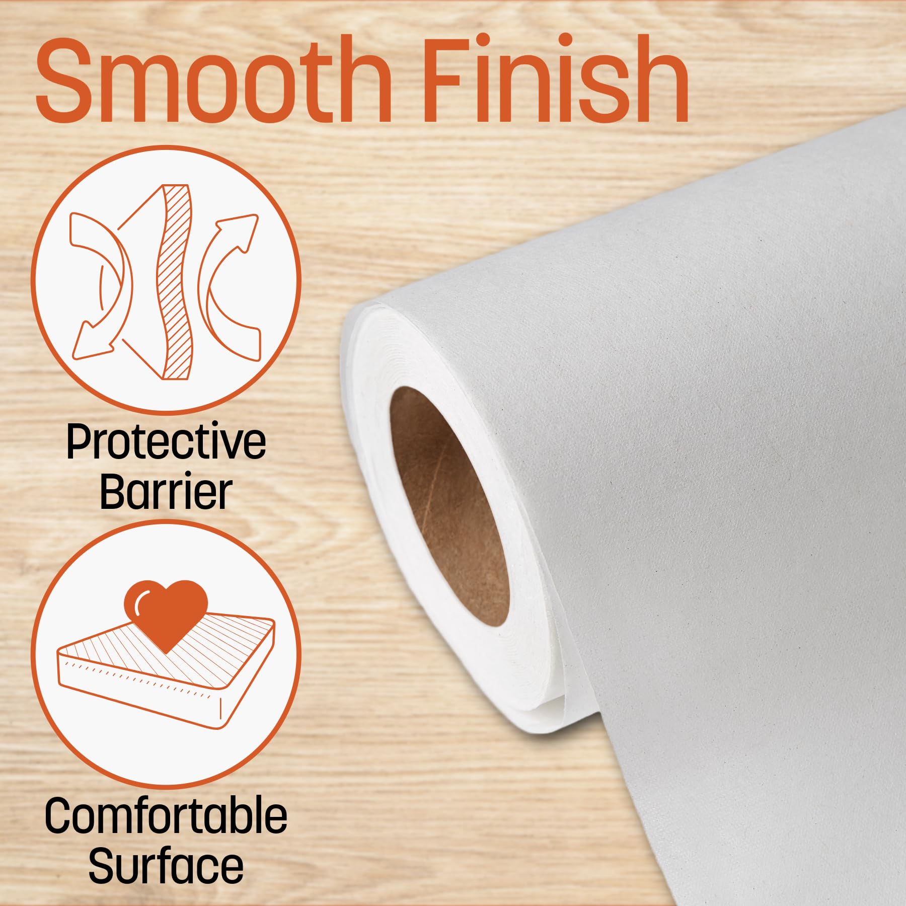 Caring Standard Medical Exam Table Paper, Smooth Finish, 18" x 225', Crepe, Pack of 12, Ideal for Doctor Offices, Crafts, Spas, Tattoo Parlors, and more, Hygienic Disposable Surface Protection — Amazon image 4