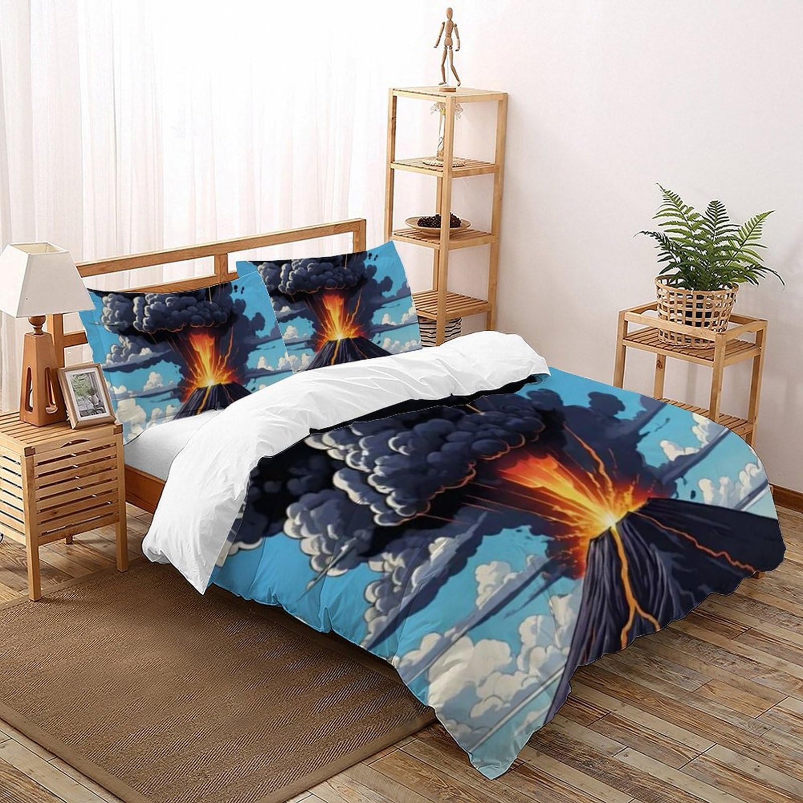 Housse de couette manga volcan pour lit King afin de transformer la chambre ado