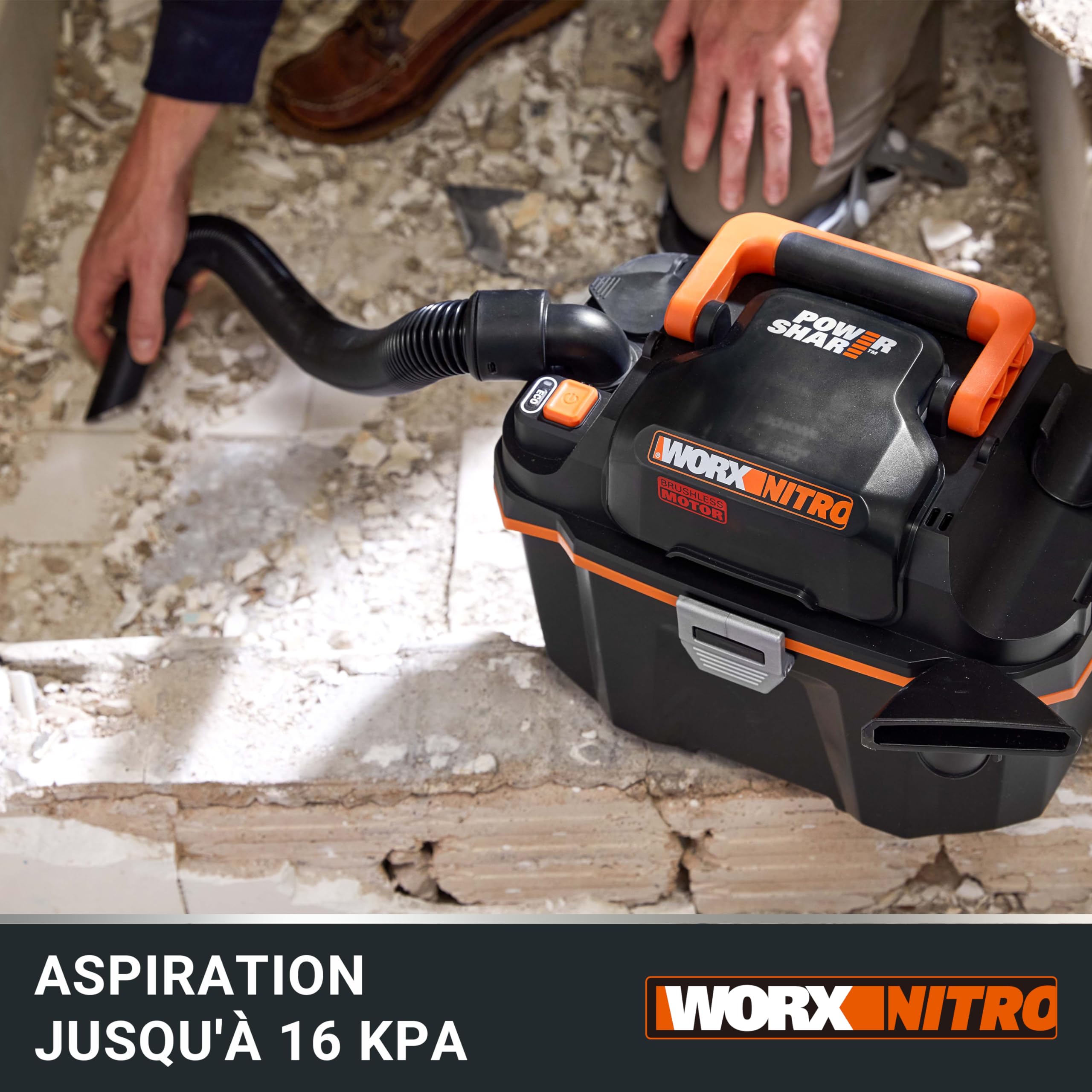 WORX Aspirateur Eau et poussières Brushless 20V WX031.9