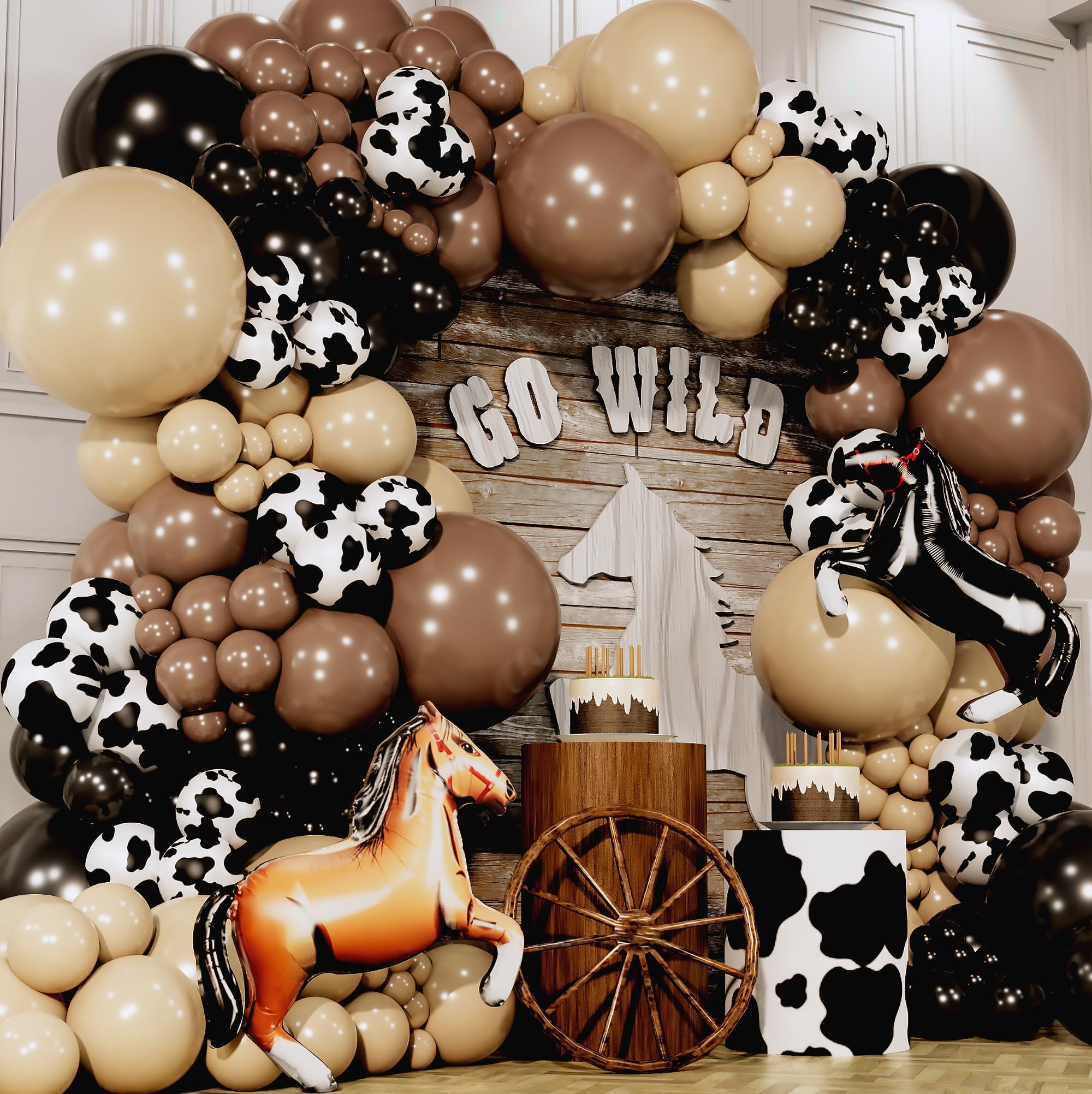 ALL-IN-1 Western Balloon Arch Kit with BONUS Horse Balloons for Western Party Decorations - Cowboy Balloon Arch Kit for Westerns Baby Shower Decoration & Cow Party Decorations - Westerns Balloons