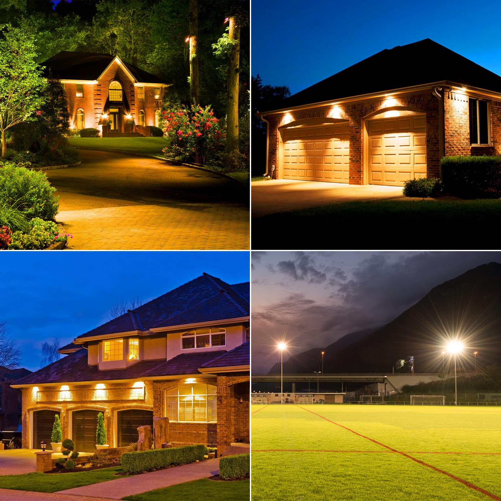 CREATESTAR Faretto LED da Esterno 150W 2 Pezzi, 3000K Bianco Caldo Faro LED Esterno con Spina, 15000LM Luce di Sicurezza IP65 Impermeabile LED Faretti per Garage, Cortile, Giardino, Terrazza