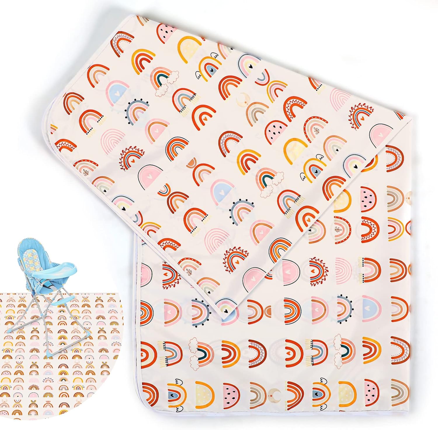 Boho Baby Splat Mat for Under High Chair Boho Rainbow