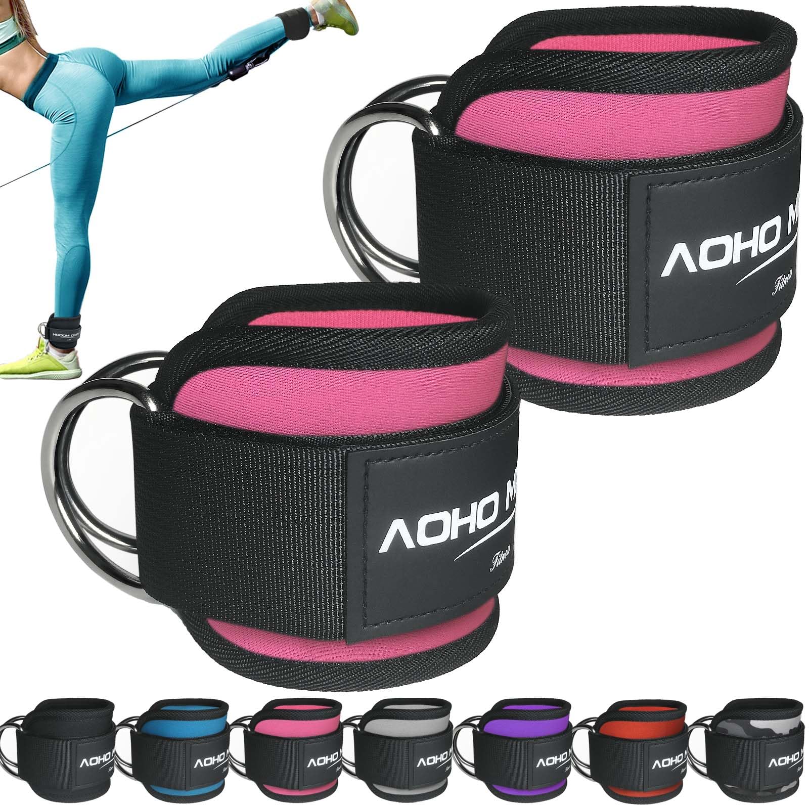 AOHO MOOON Ankle Strap for Cable Machine Attachments, gym accessories for women and men, neoprene ankle cuffs for glute kickback, leg Workouts ande Booty Hip Abductors Exercise — image 1