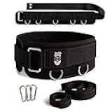 Multi-Attachment Belt for Cable Machine and Smart Home Gym Squats and Hip Thrusts, 5 Attachment Points for Optimal Weight Distribution, 2 Straps (40” & 27”) and 3 Metal Snap Hooks Included
