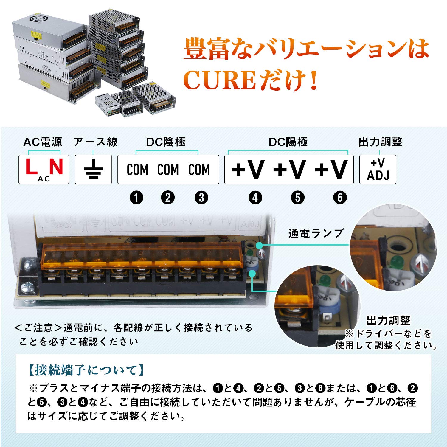 Amazon.co.jp: CURE（キュア） 安定化電源 スイッチング電源 AC DC