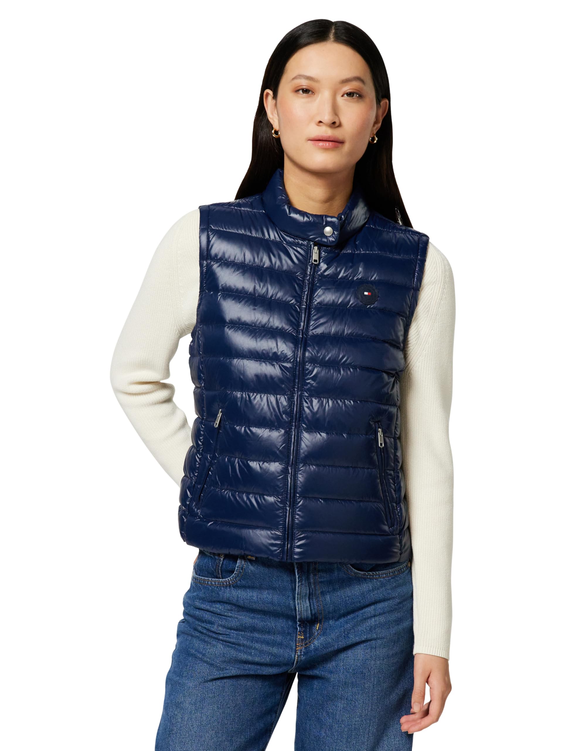 Tommy Hilfiger Damen Weste mit Mock-Kragen