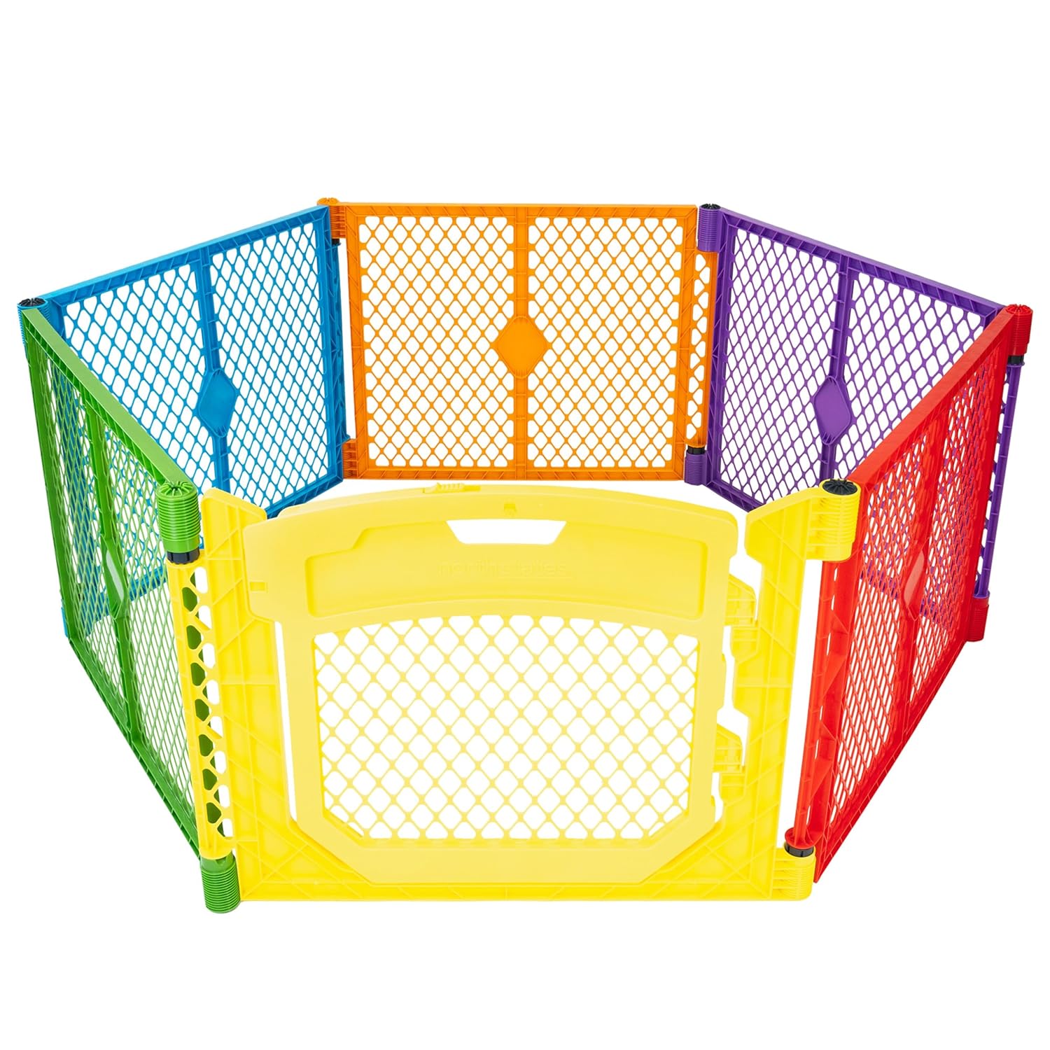 Toddleroo by North States - Superyard Colorplay Ultimate Play Yard: Freestanding 6 Panel Baby Playpen - Indoor/Outdoor Use - Made in USA - Encloses Up to 18.5 Square Feet - 26 Inches Tall - Colorplay 6-Panel ColorPlay