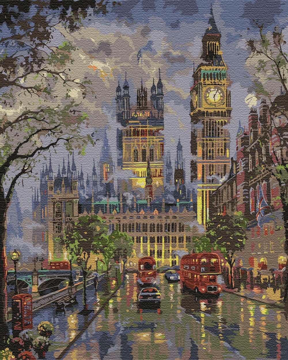 Artnapi Painting by Numbers Adults Children Kits without Frame 40 x 50 cm (London Big Ben) - DIY Oil Painting on Canvas Gift - Very Fun and Relaxing, Anti-Stress, Learning to Paint for Beginners