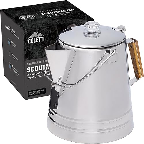 COLETTI Scoutmaster Coffee Percolator Camping La mejor cafetera para acampar 24 tazas