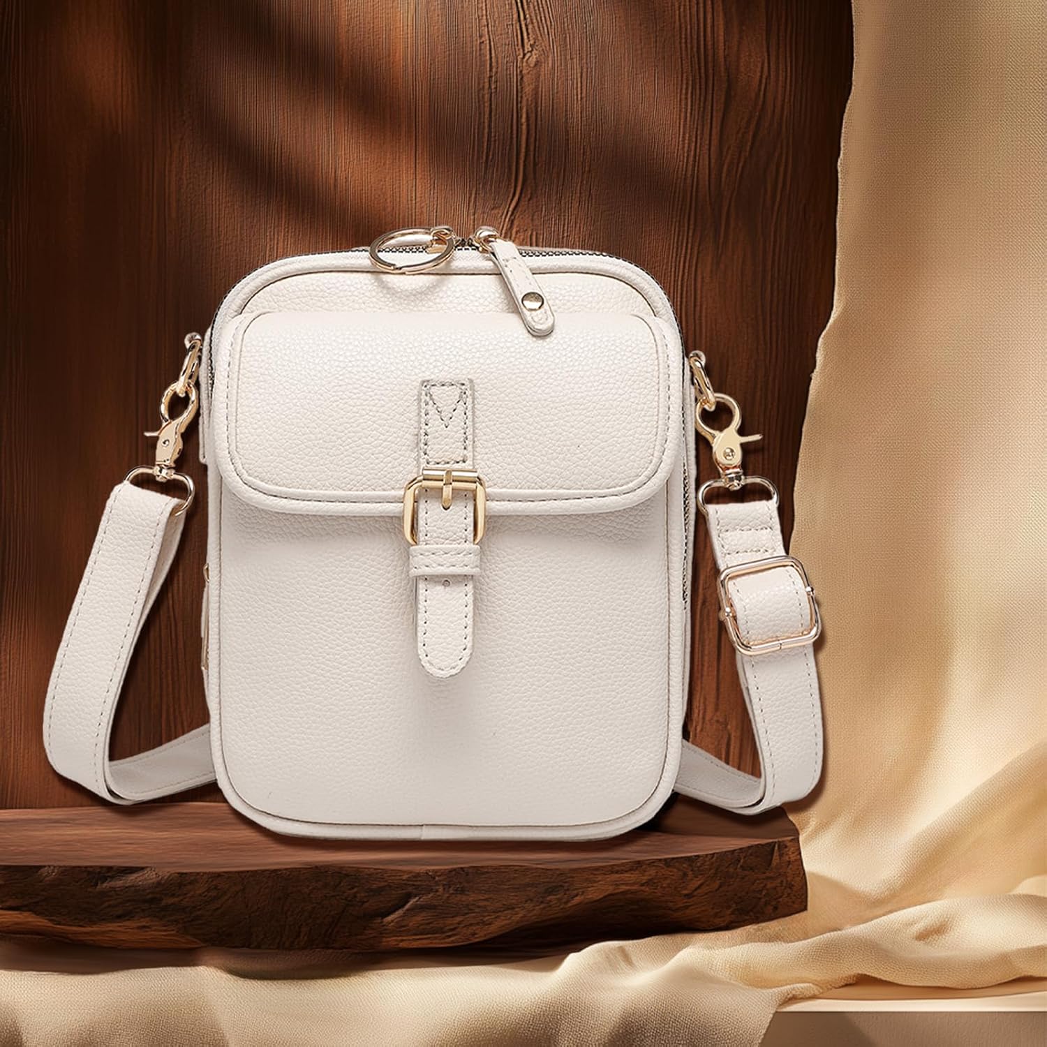 Jiexily Leather Crossbody Bag for Women, 2025 New Double Layer Large Capacity Messenger Bag, Anti Theft Purse Shoulder Bag