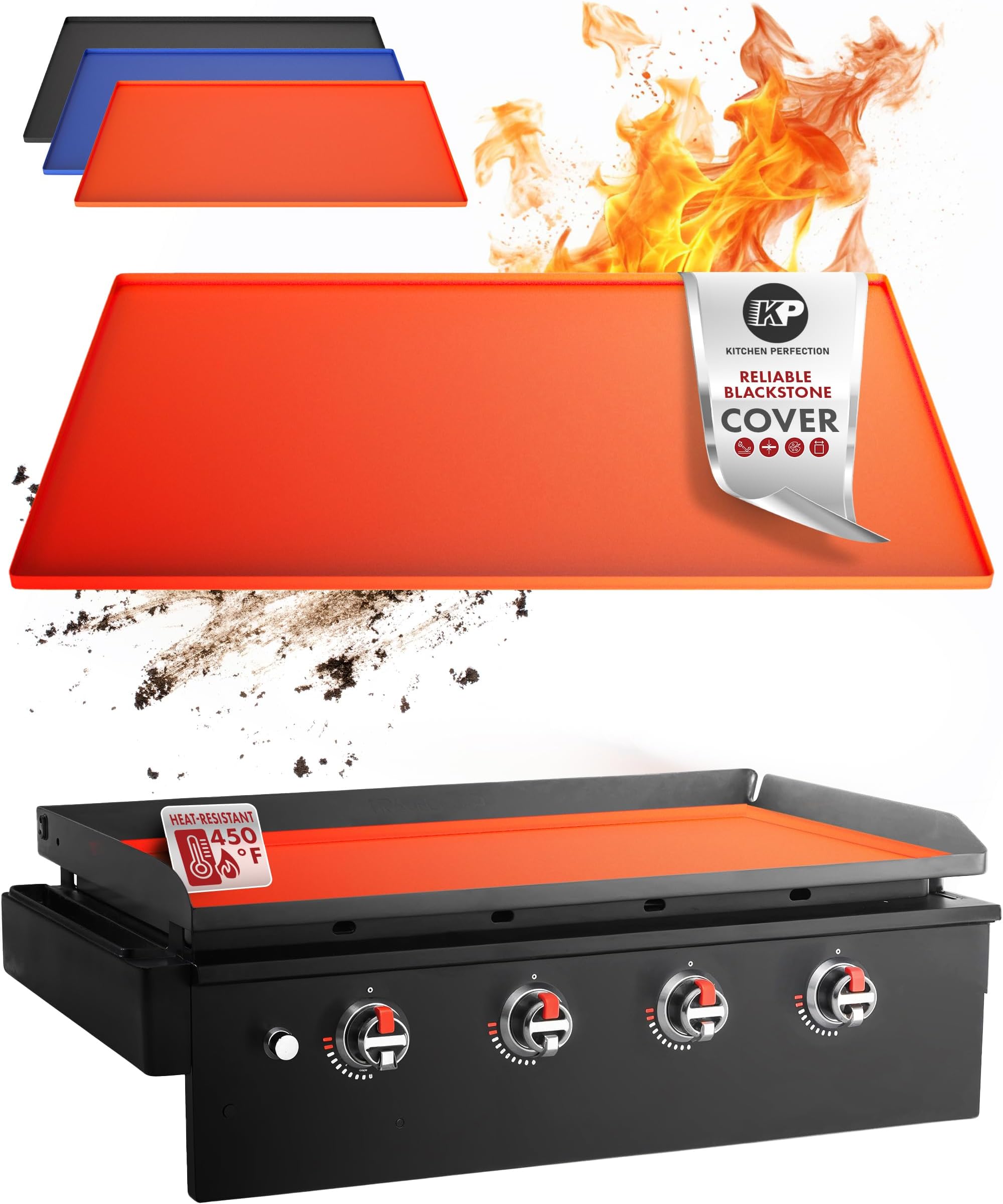 Alawooder 36" Silicone Griddle Mat For Blackstone Griddles - 2mm Thick Food Grade Cover, Heat Resistant Up To 450°F