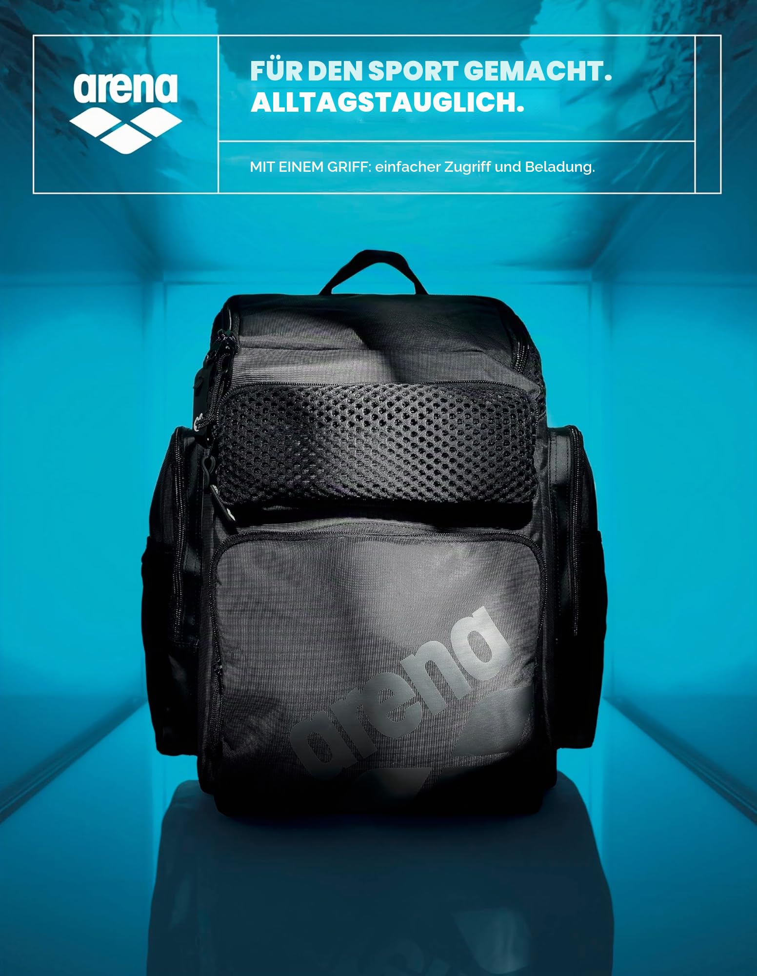 Arena One Go Schwimm-Sportrucksack, Reiserucksack, große Größe, Sporttasche, 45 Liter