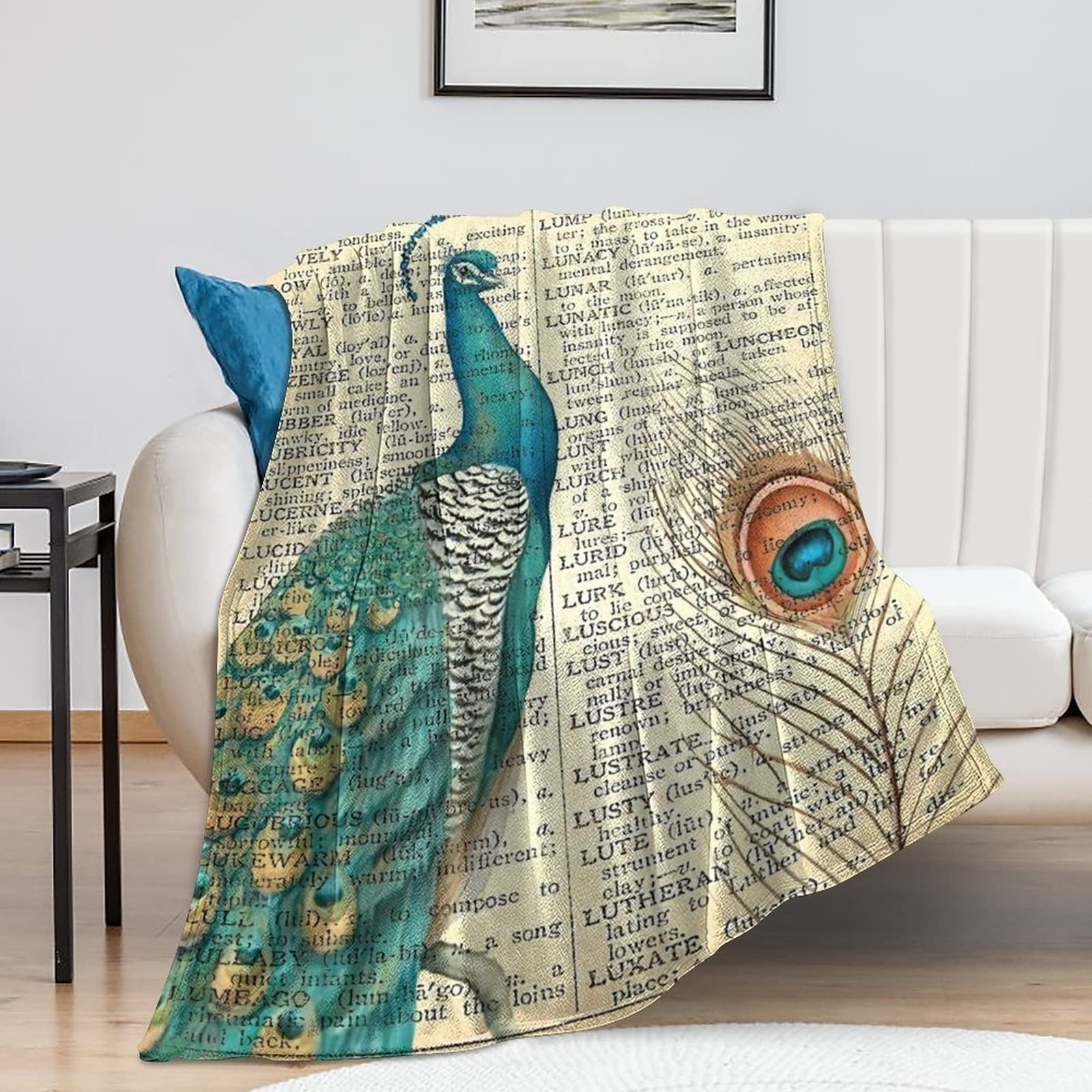 Couverture paon haut de gamme antistatique et ultra confortable