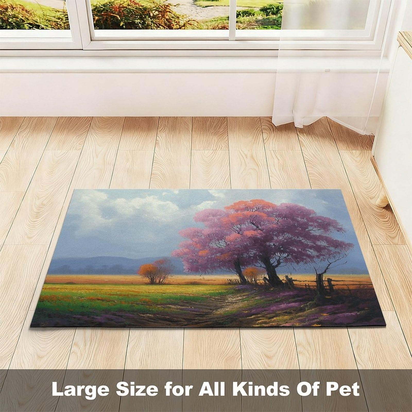 Tapis de nourriture pour chat - Tapis d'alimentation antidérapant pour chien - Facile à nettoyer pour la nourriture et l'eau - Fournitures pour chien et chat - 43,2 x 76,2 cm