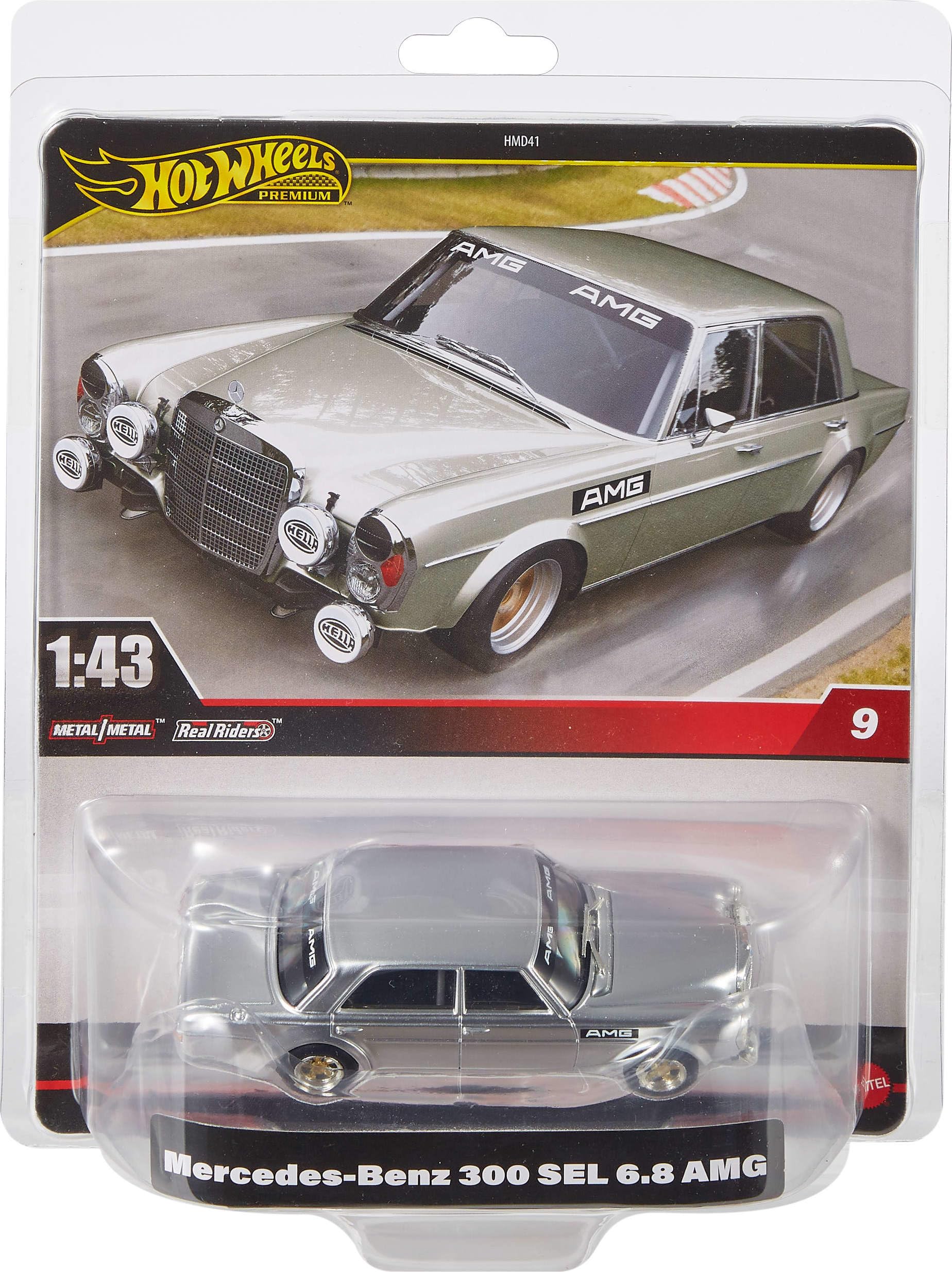 Hot Wheels Vehículo premium a escala 1:43, réplicas con licencia oficial para coleccionistas adultos, neumáticos de jinetes reales, cuerpo de metal/metal y chasis