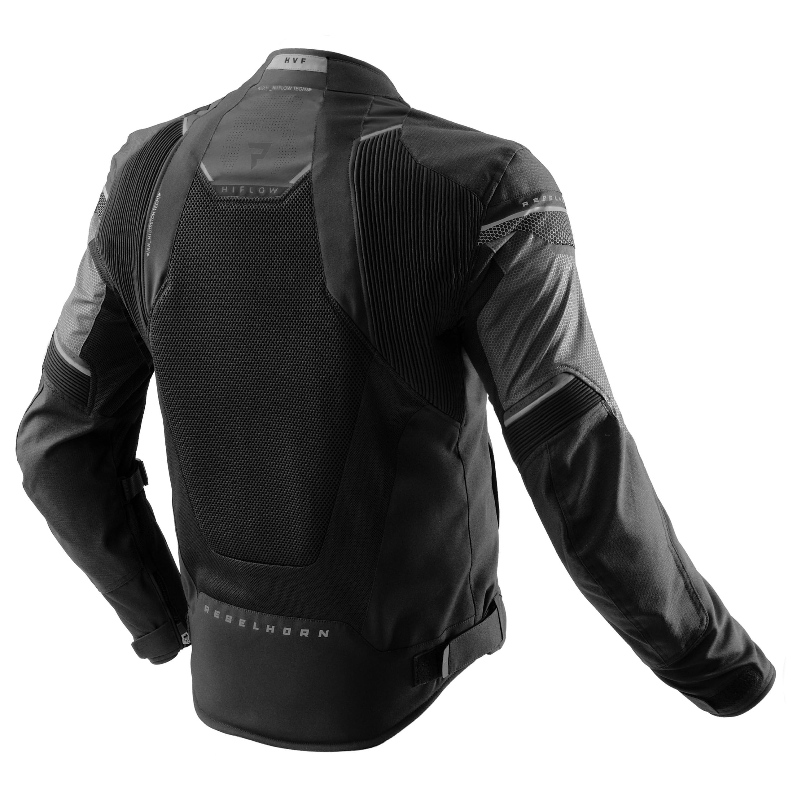 REBELHORN Hiflow V Motorradjacke Herren | Textil | Ellbogen, Schulter und Rückenprotektor Stufe 2 | HydraShield PRO In&Out Membran | Belüftungspaneele | Abnehmbare Isolierweste | Größen bis 10XL