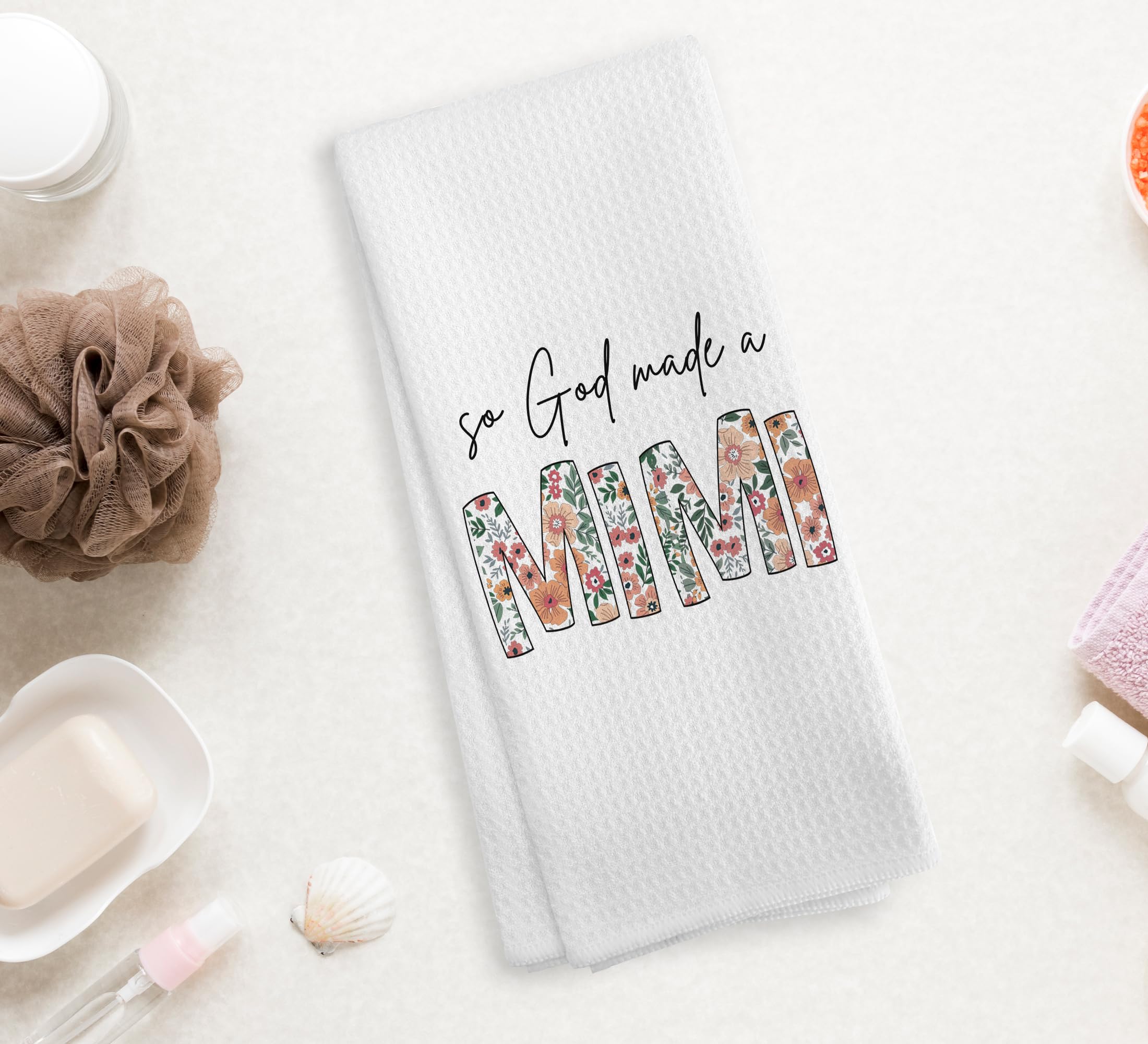 Mimi Kitchen Towels Dishcloths, Mimi Gifts for Grandma from Grandkids, Grandma Gifts, Make a Mimis Drying Cloth Hand Towels Tea Towels for Bathroom Kitchen, 16×24 Inches