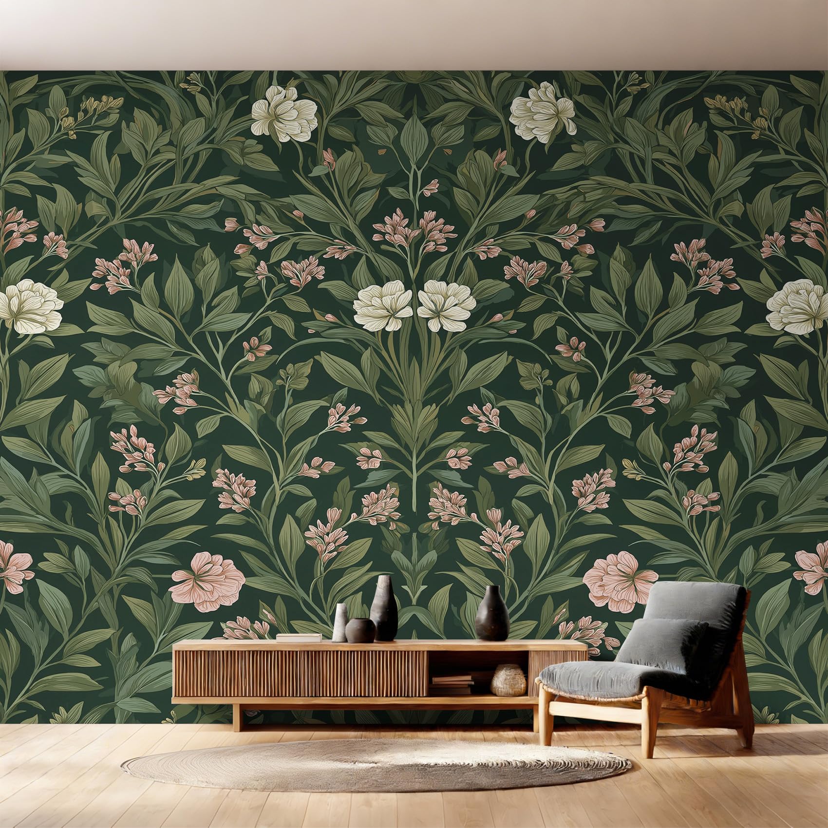 Papier Peint William Morris Fresque Murale Intissé de Haute Qualité