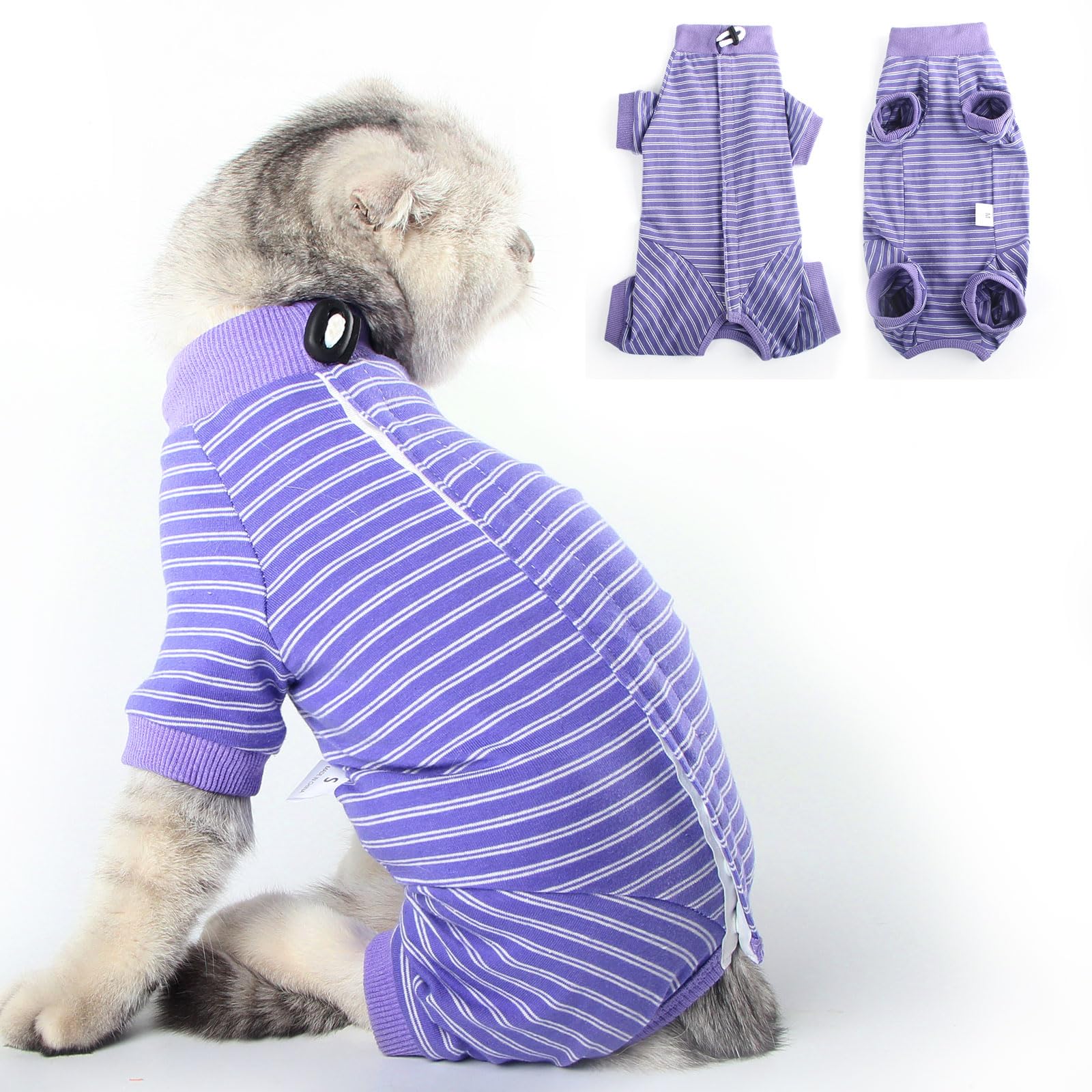 LIANZIMAU Body Gatto Post Operatorio Tuta Recupero Gatto Medica per Gatto Tute a Maniche Lunghe Prevenire Lo spargimento Abbigliamento per Gatto