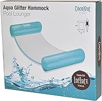 Vista 7 de CocoNut Float Hamaca con purpurina para piscina, tumbonas inflables multiusos para adultos, silla de ejercicio y silla de descanso, versátil