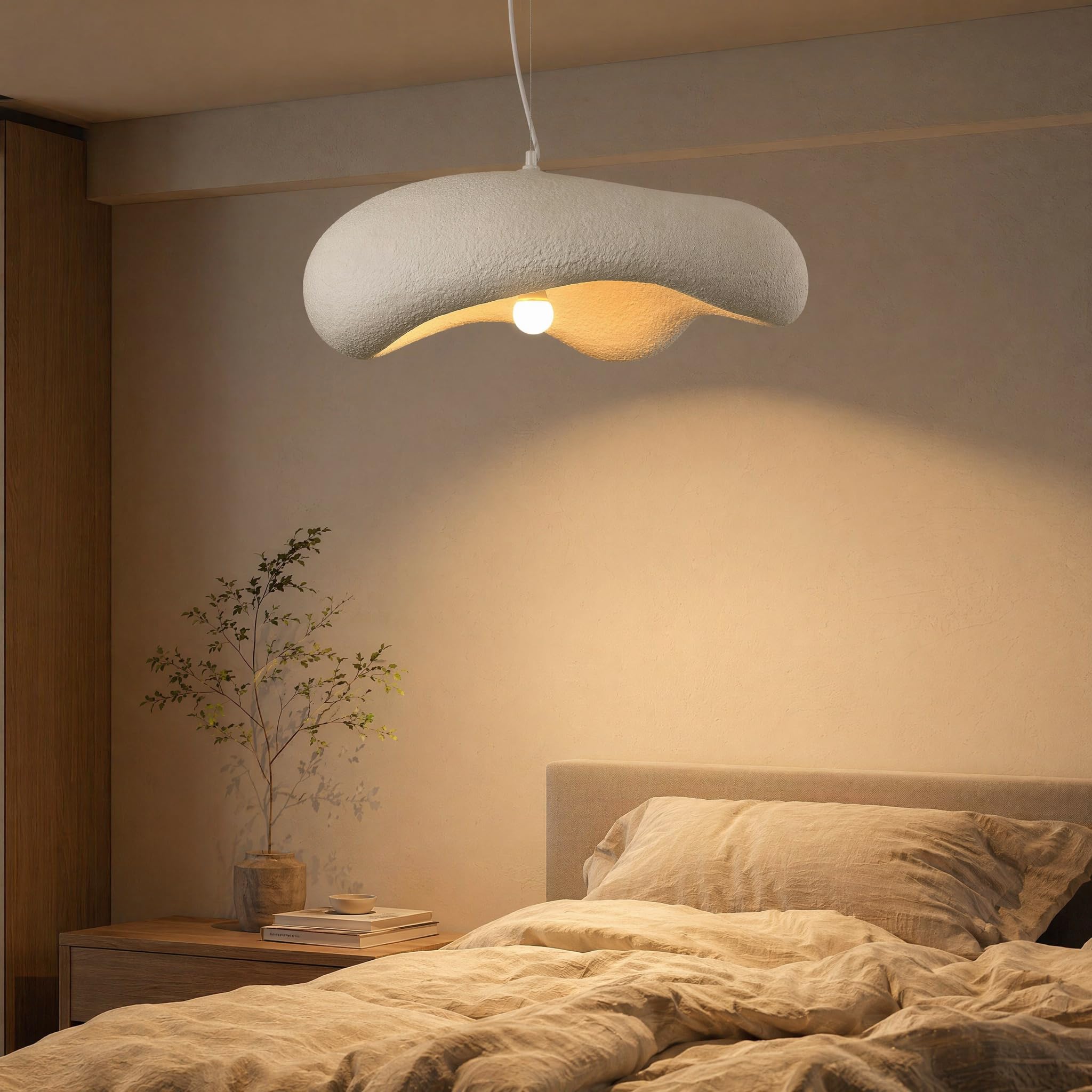 Wabi-Sabi-Kronleuchter Im Japanischen Stil, Moderne Kronleuchter-Pendelleuchte Im E27-Stil,Vogelnest-förmige Leuchte Für Kücheninsel-Licht Flurrestaurant,60CM
