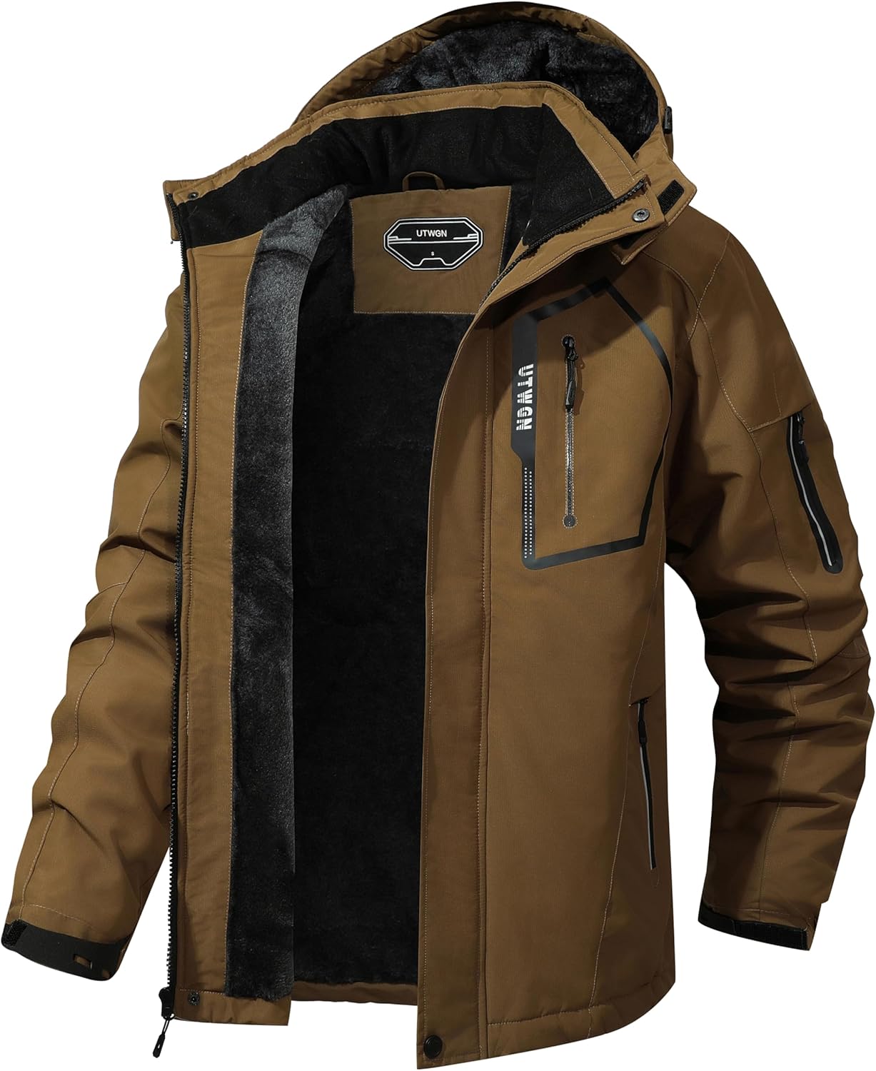 Men's Ski Jacket Winter Warm Snow Coat Waterproof Windbreaker Hooded Work Outerwear Snowboarding Jackets - Image 3