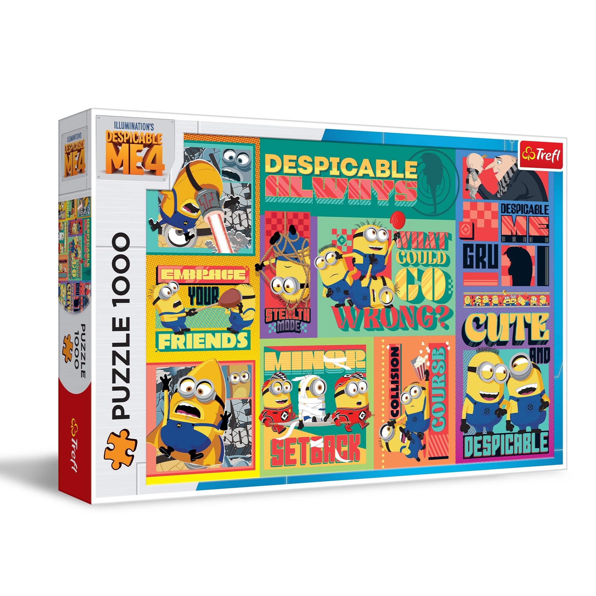 Trefl 1000-Teile Puzzle – Despicable Me 4: Gru & Minions – Bunte Collage, Für Erwachsene & Kinder Ab 12 Jahren