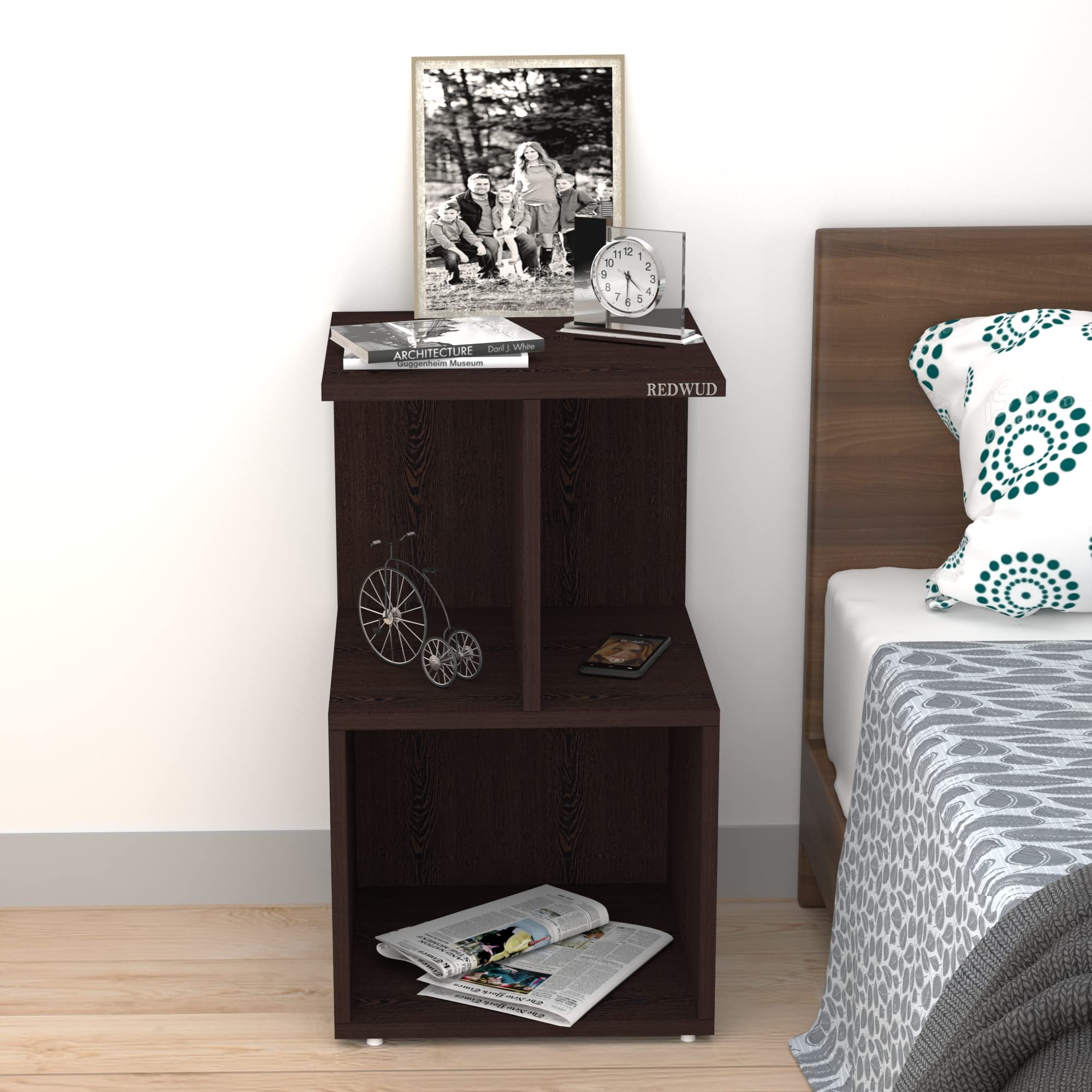 Redwud Danny Engineered Wood Bed Side Table | Sofa Side Table