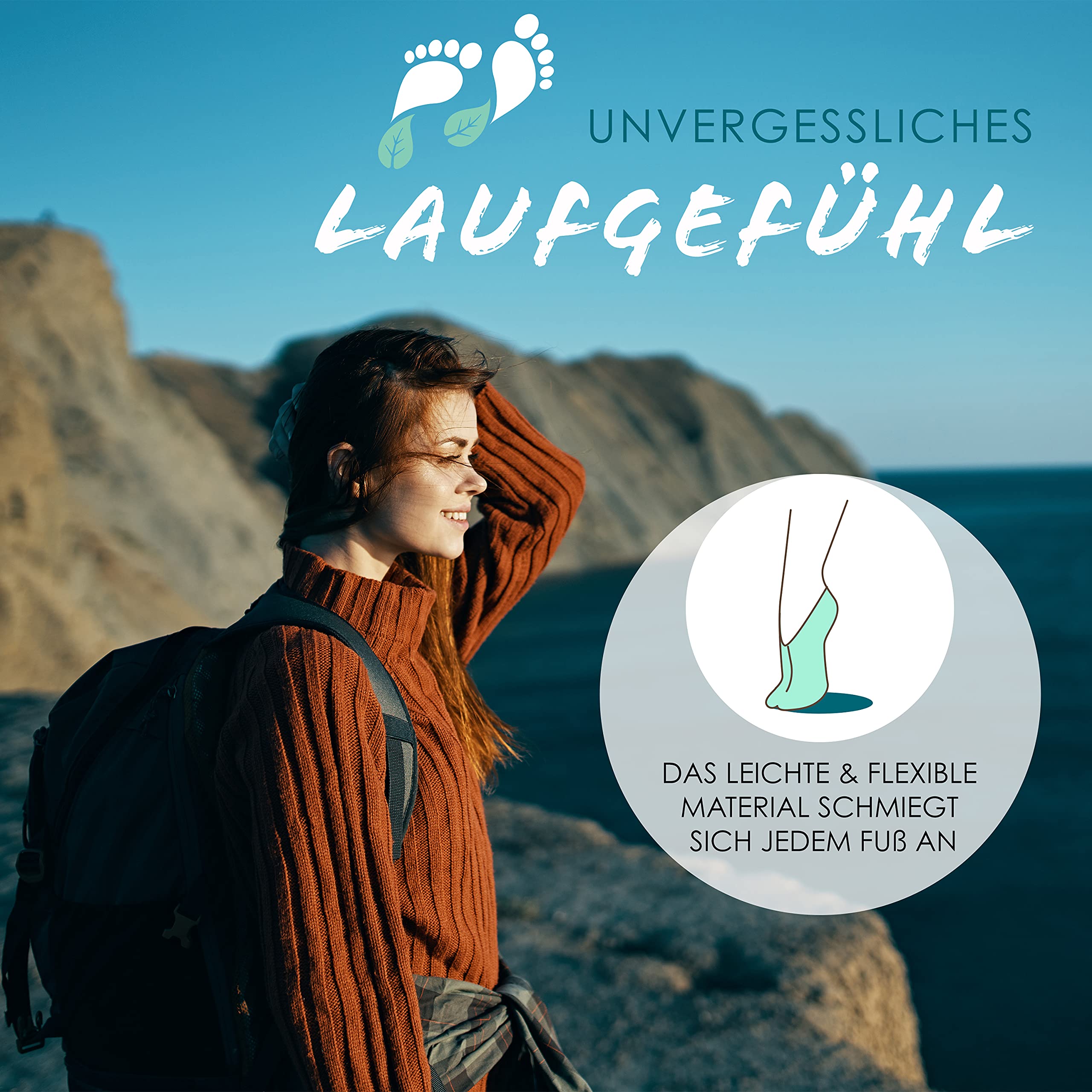 Barfußschuhe Damen [Gr. 35-43] mit stützendem Band für perfekten Halt I Federleichte & Flexible Barfuss Schuhe Damen Outdoor für freie Füße