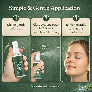 Lutein Eye Spray, Refreshing Eye Mist Spray For Dry Eyes, Lutein Eye Care Spray with Calendula & Vitamin E, Dry Eye Spray, Gentle Hydrating Daily Care Spray, for Adults Home Travel Daily Use (2PCS)